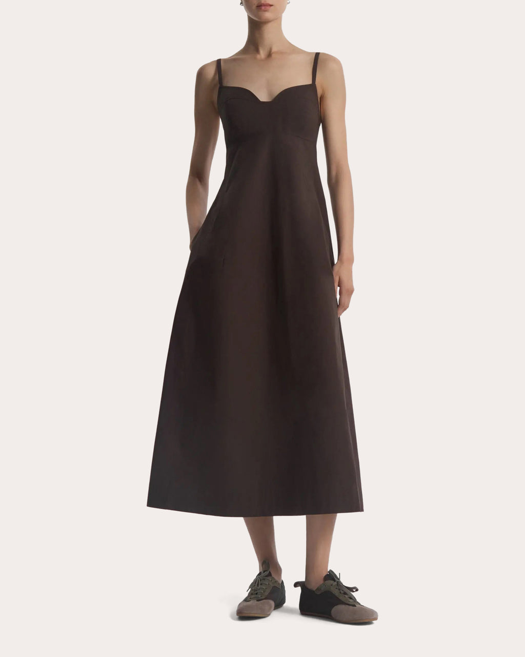 Cotton Poplin Bustier Midi Dress