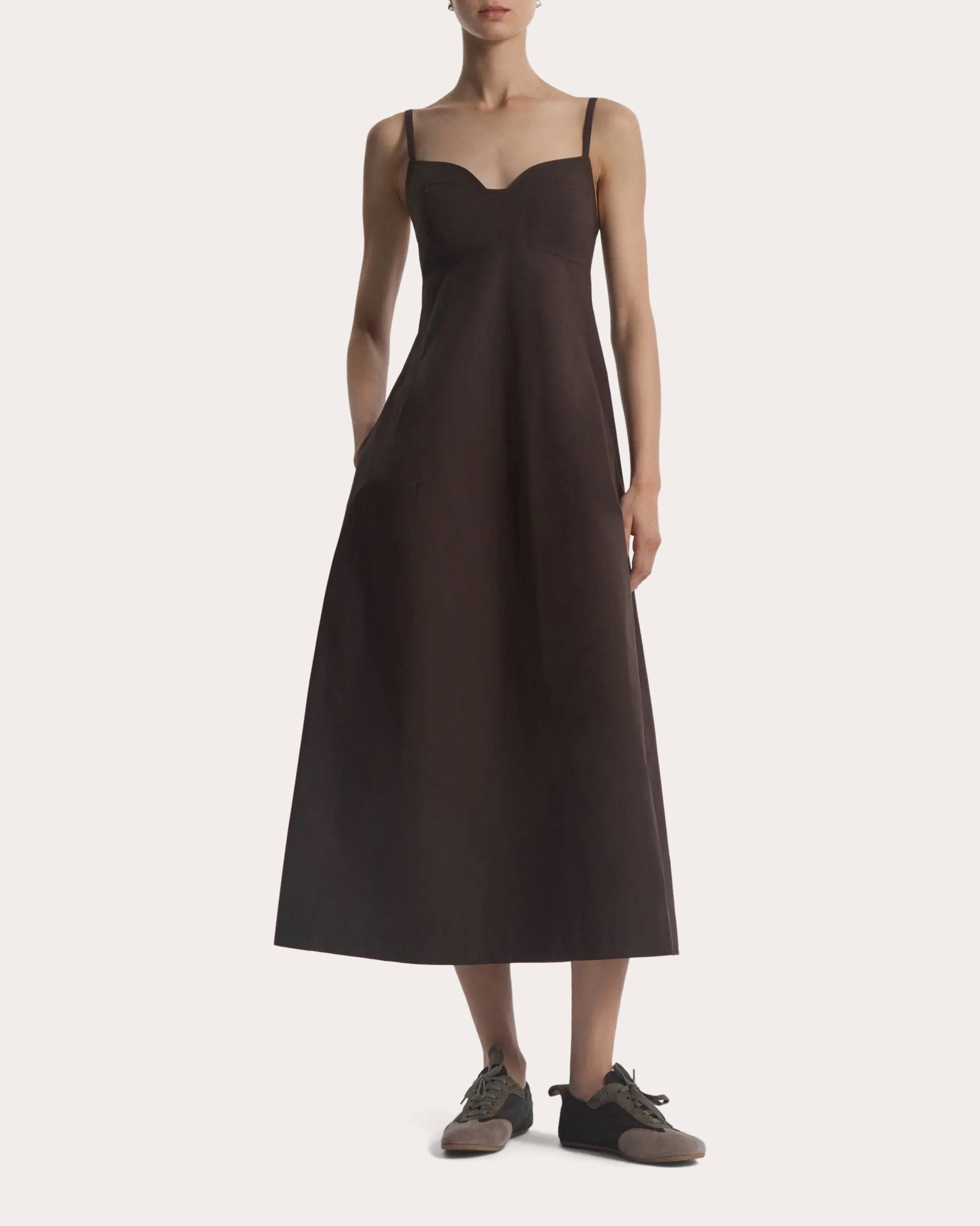 Cotton Poplin Bustier Midi Dress