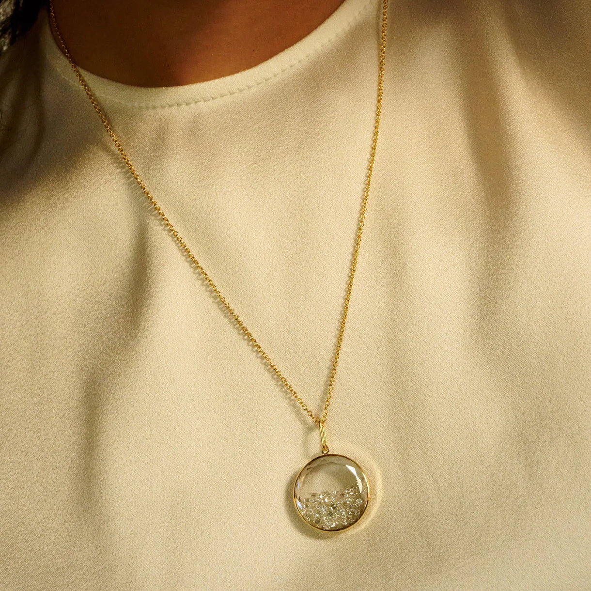 Diamond & 18k Gold Core 20 Shaker Pendant Necklace