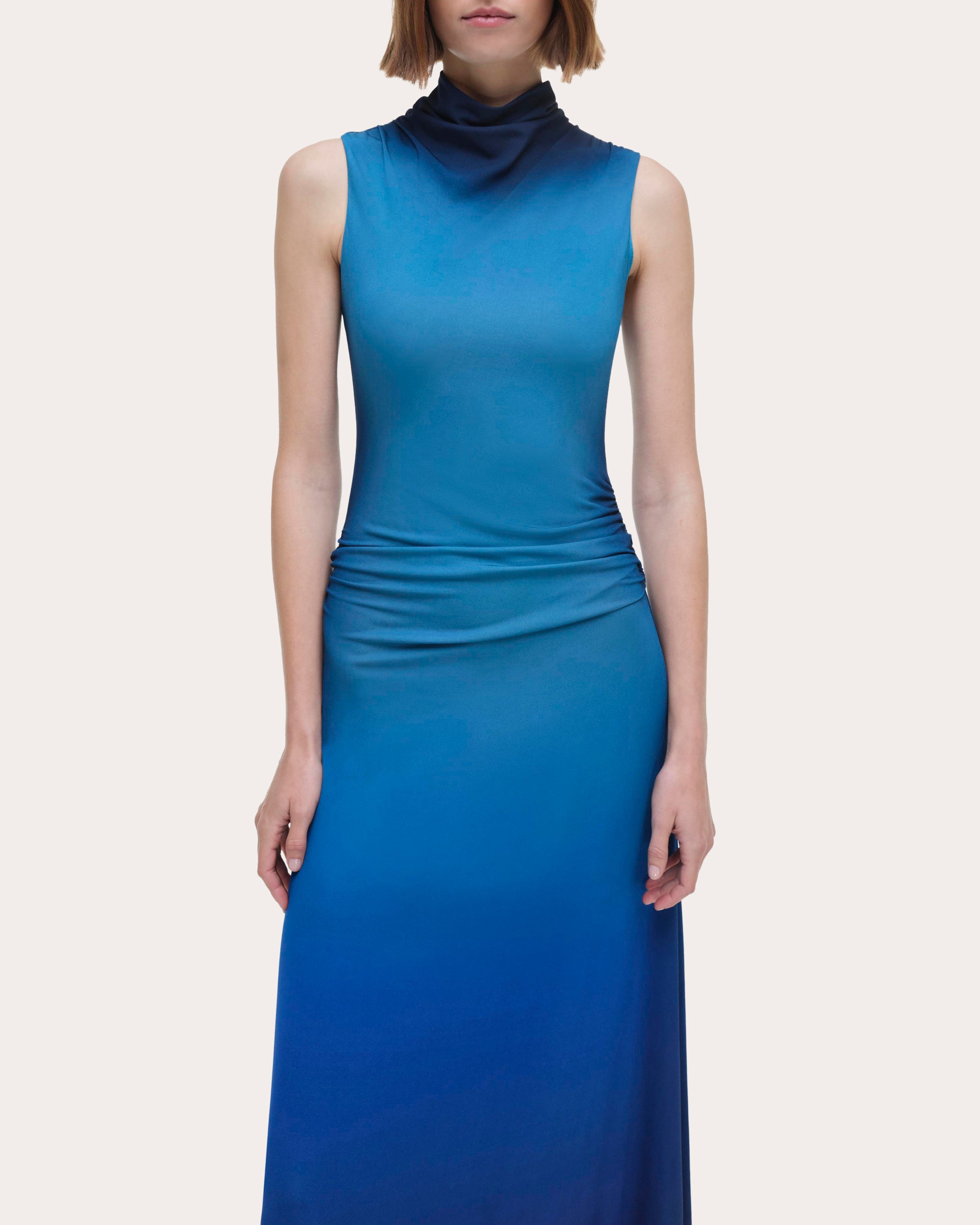 Aldina Ruched Ombré Jersey Maxi Dress