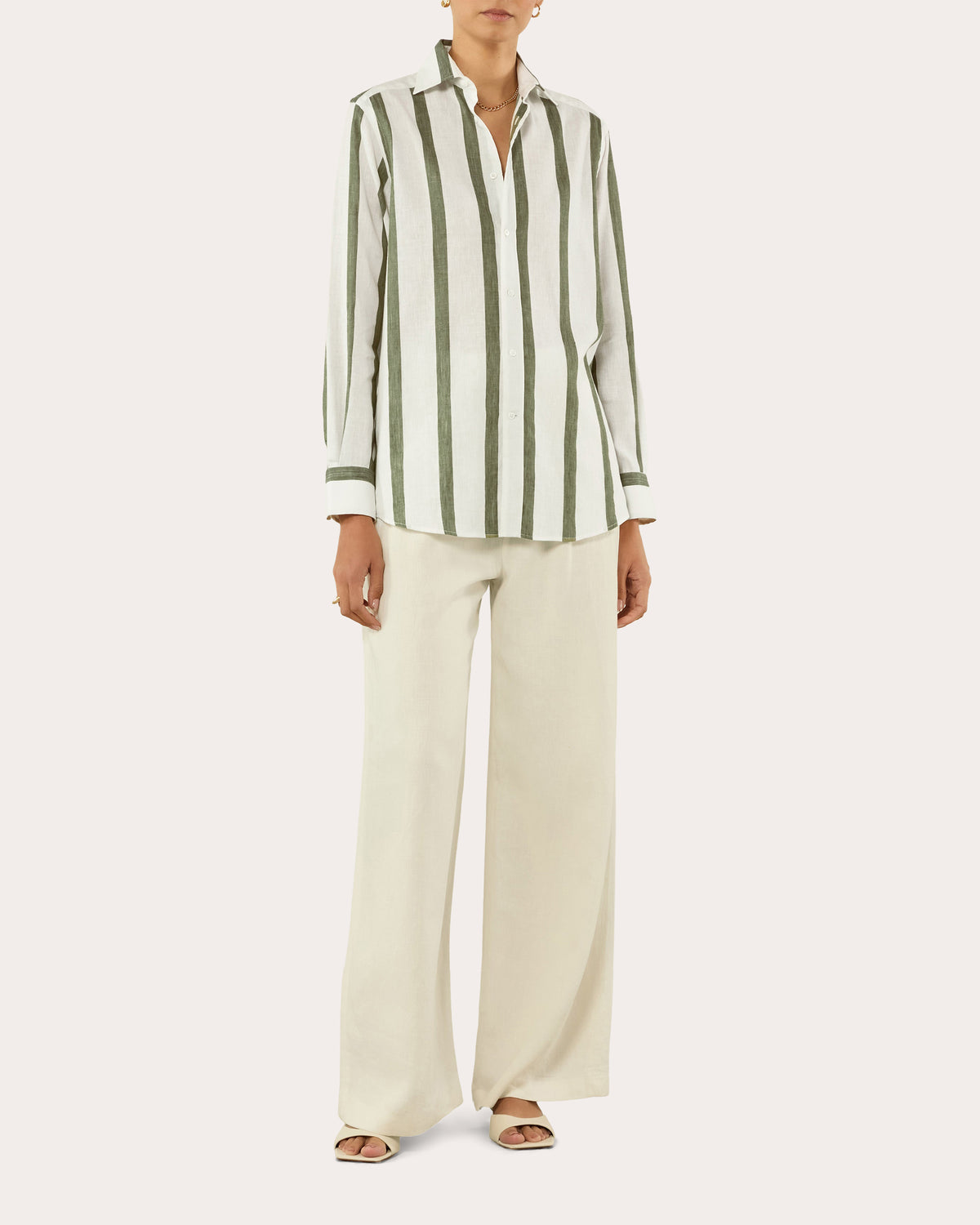 The Boyfriend Stripe Linen Cotton Shirt