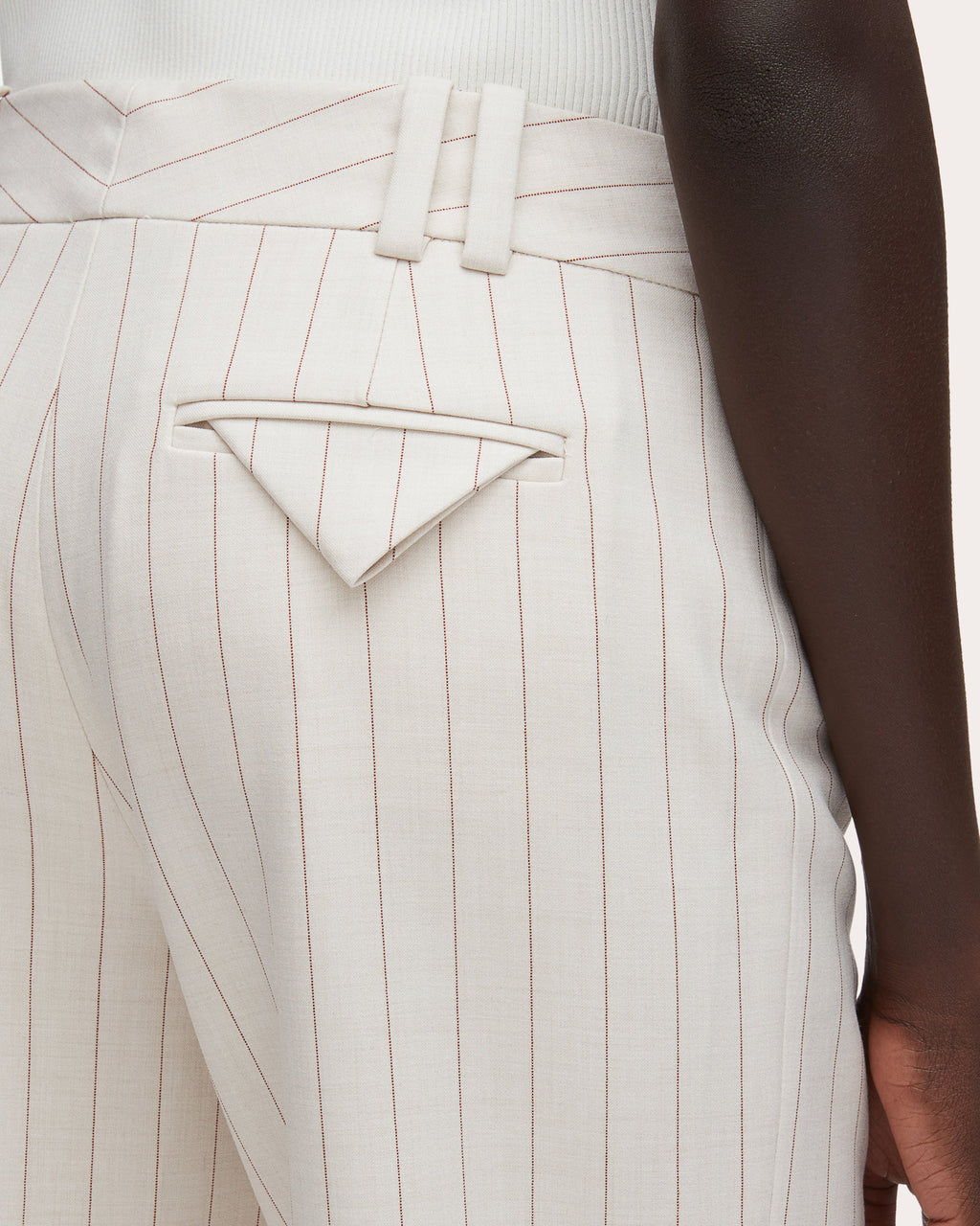 Pinstripe Straight-Leg Flare Trousers