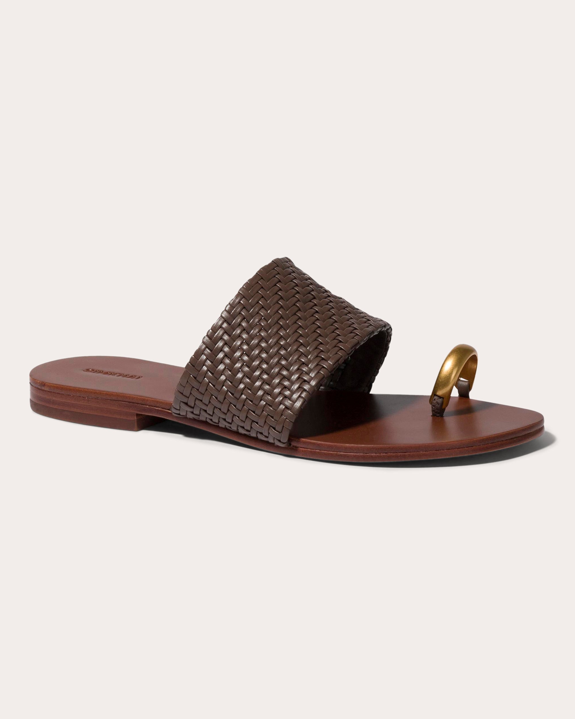 Ariana Woven Faux-Leather Sandal