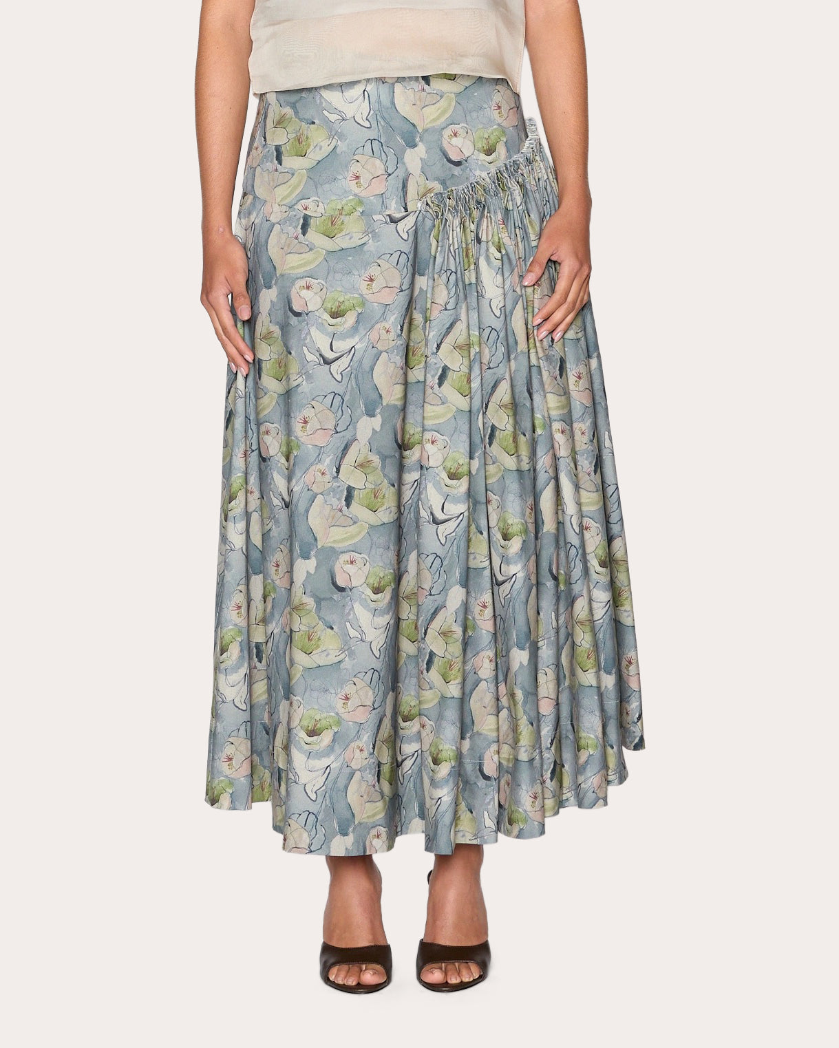 Heritage Floral Smocked Midi Skirt