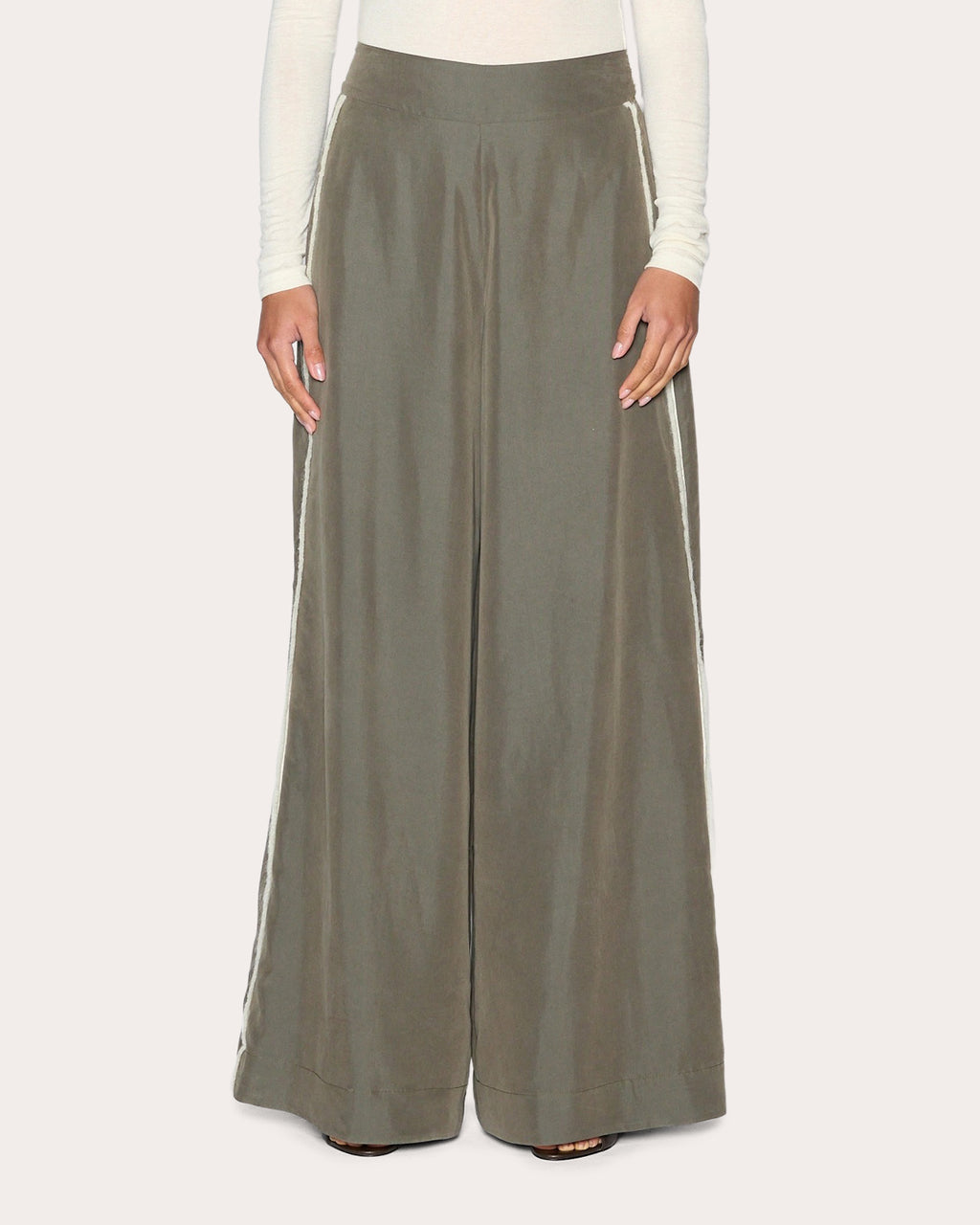Radiance Grosgrain Wide-Leg Pants