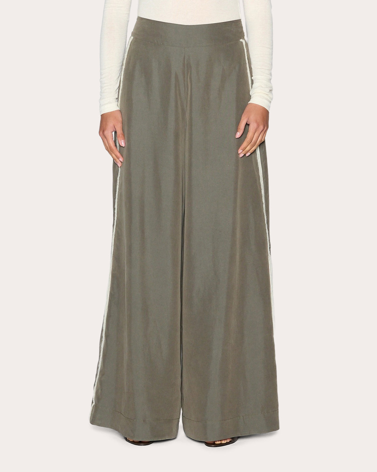Radiance Grosgrain Wide-Leg Pants