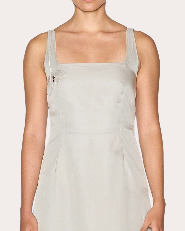 Self Love Embroidered Silk Organza A-Line Dress