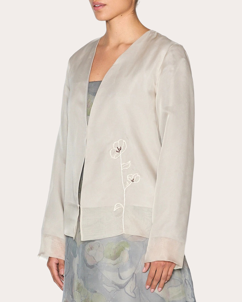 Strength Embroidered Silk Organza Jacket