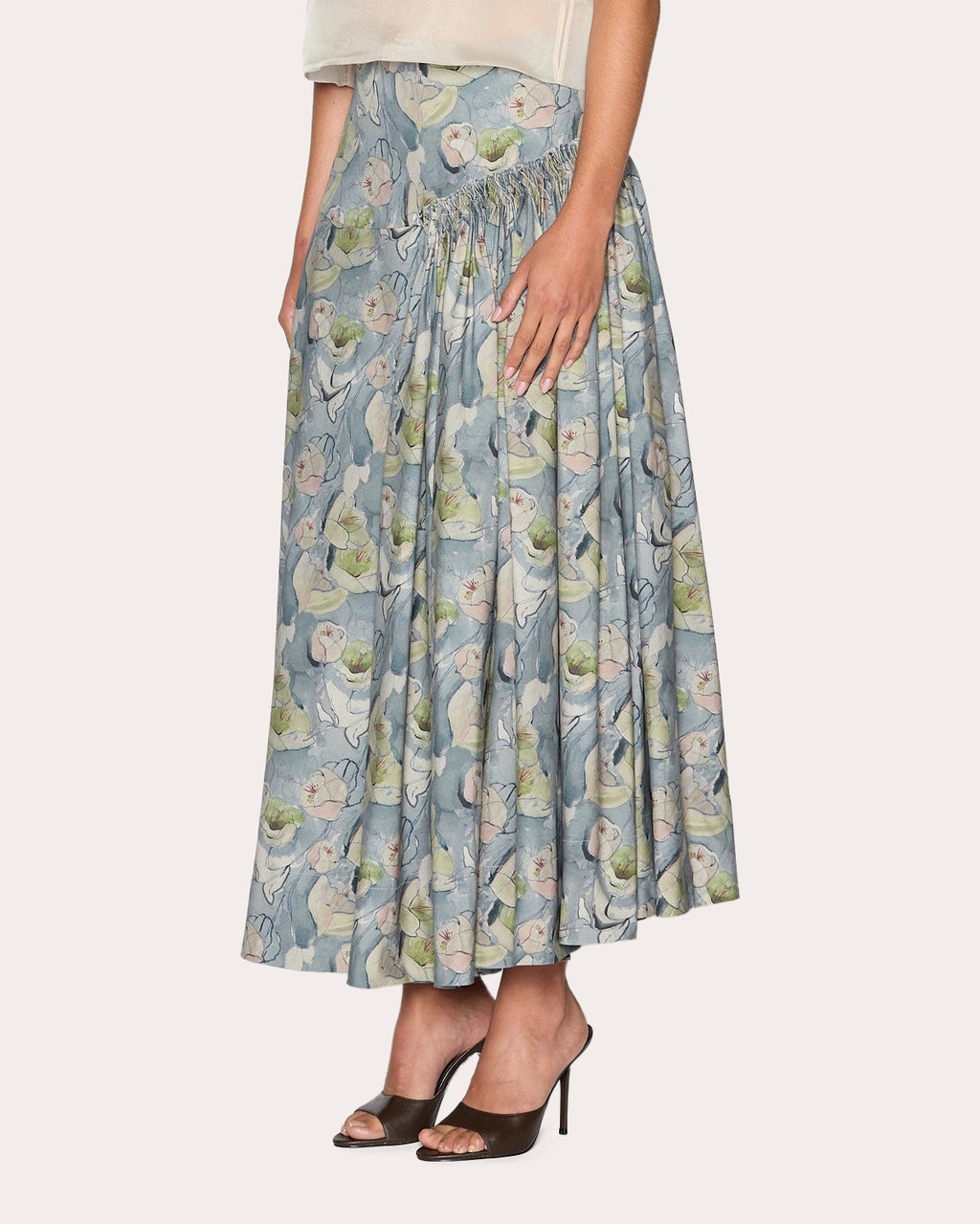 Heritage Floral Smocked Midi Skirt