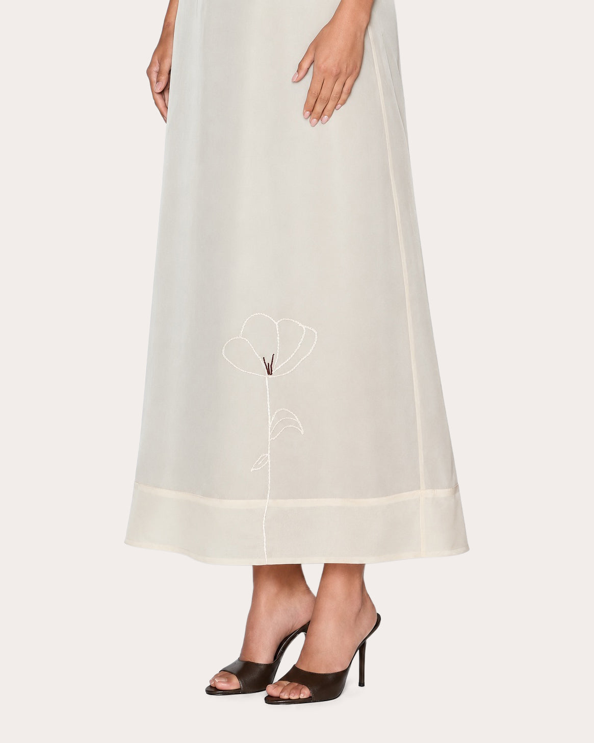 Self Love Embroidered Silk Organza A-Line Dress