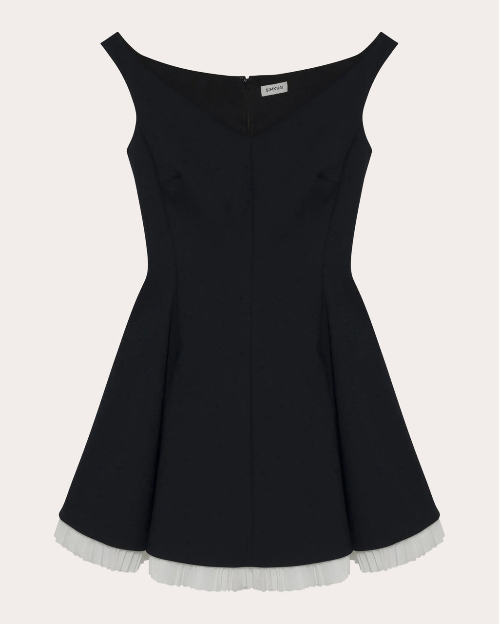 Dorothie Plissé Crepe Flared Mini Dress