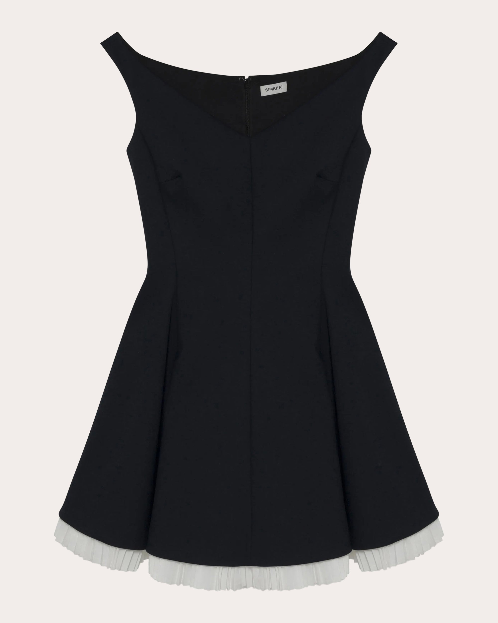 Dorothie Plissé Crepe Flared Mini Dress
