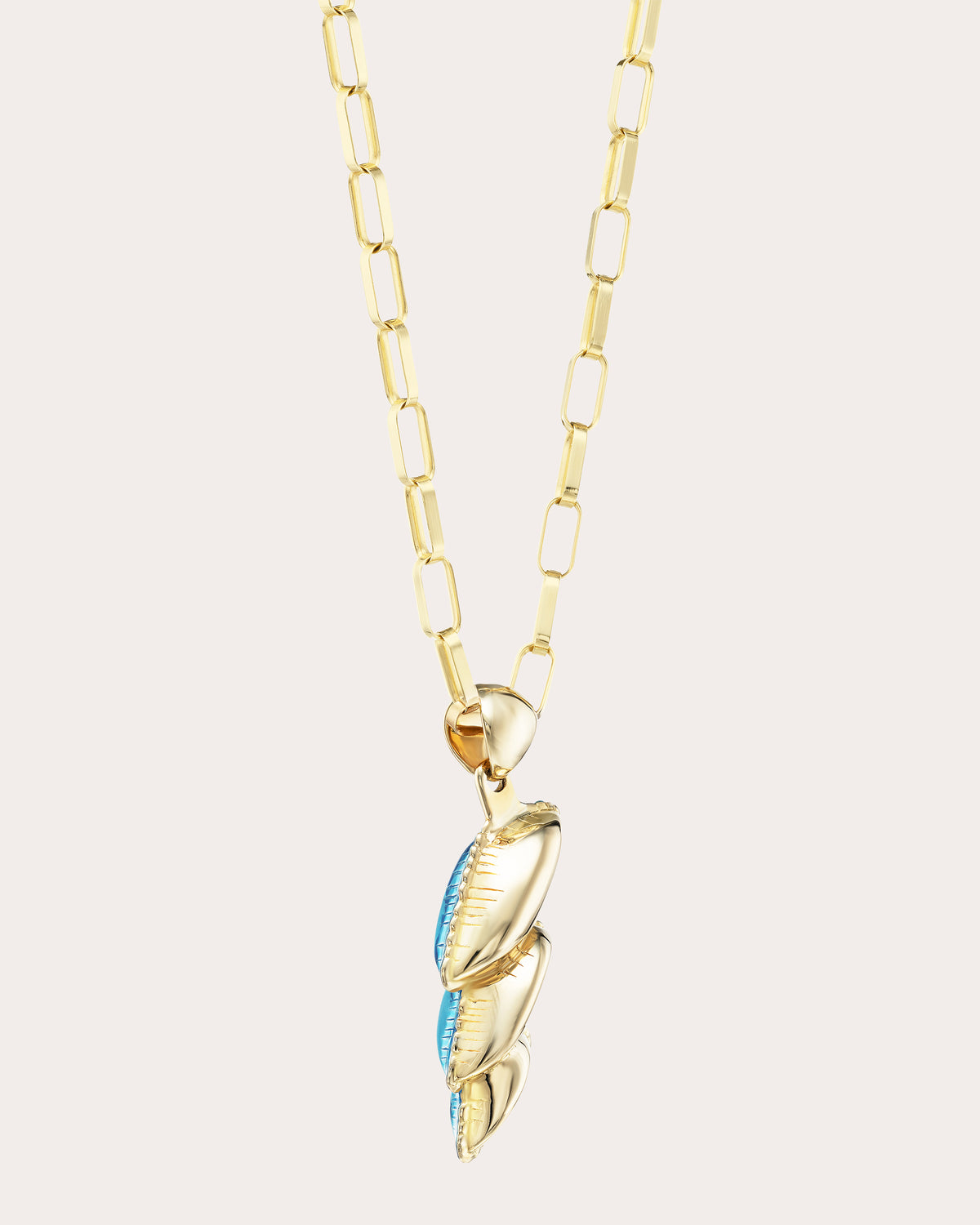 Sky Blue Lightning Bolt Pendant Necklace