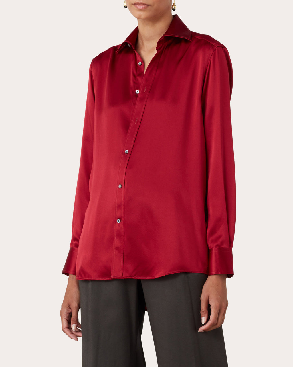 The Boyfriend Silk Satin Shirt