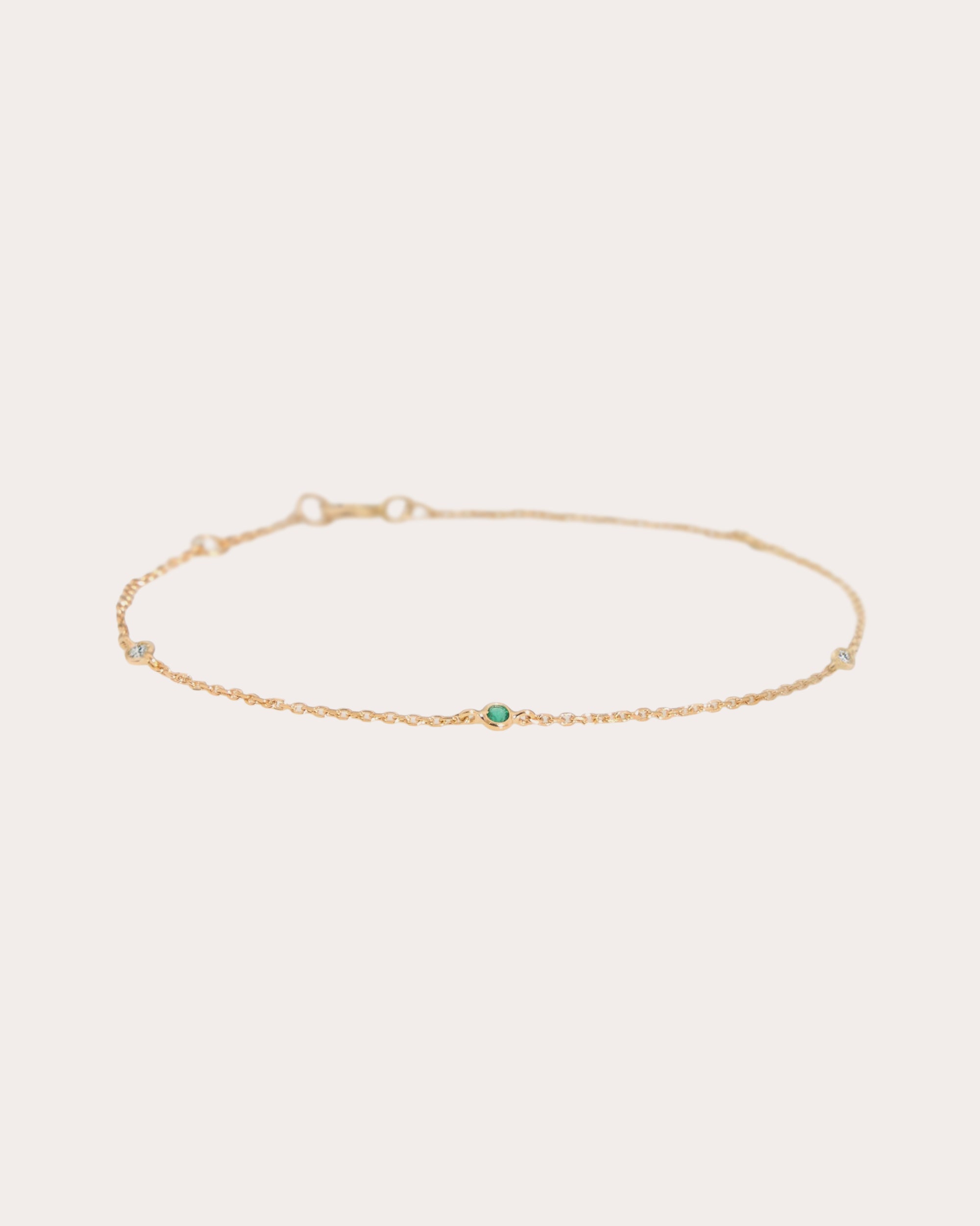 Emerald & Diamond Petite Dot Bracelet