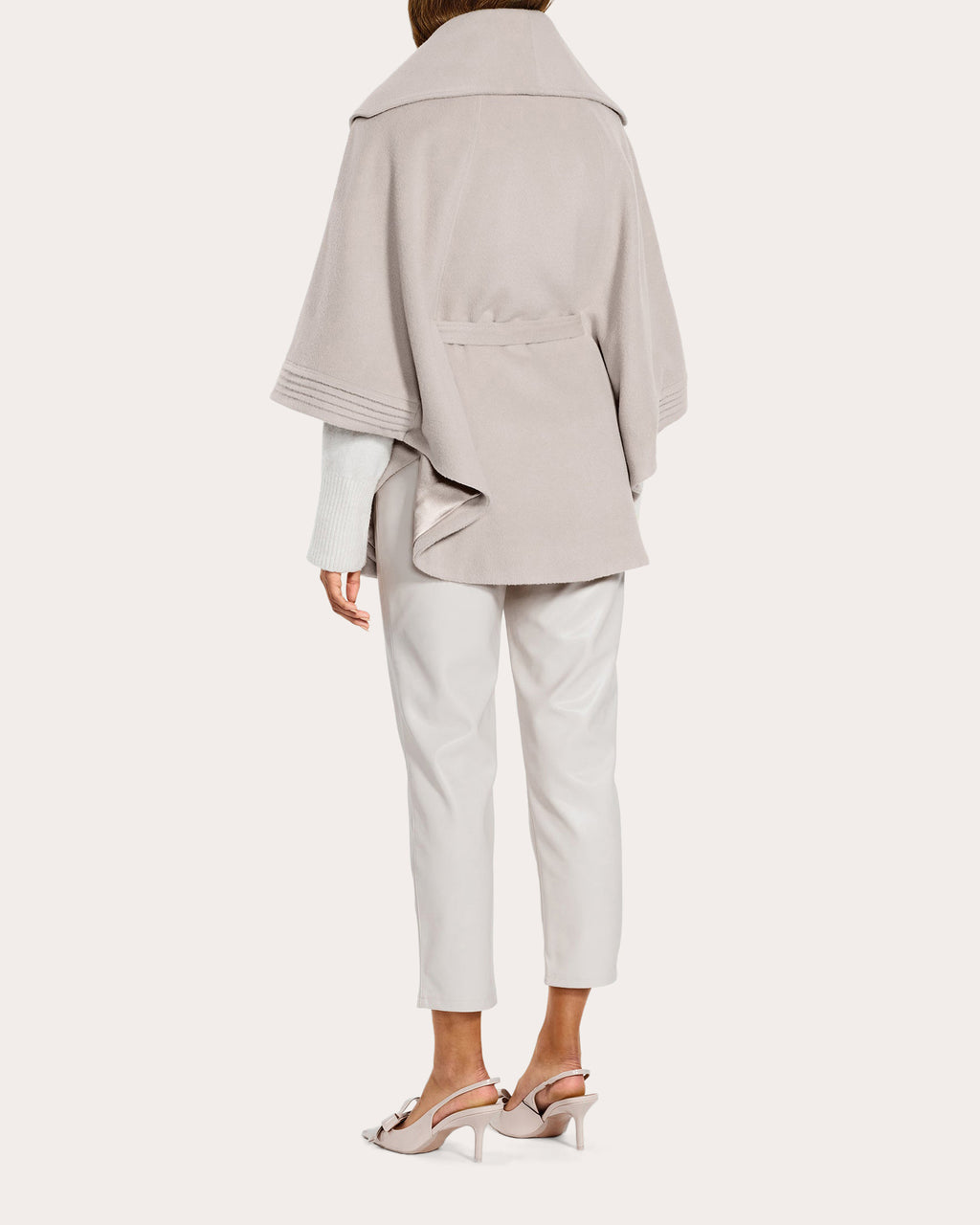 Baby Alpaca Belted Shawl Collar Cape