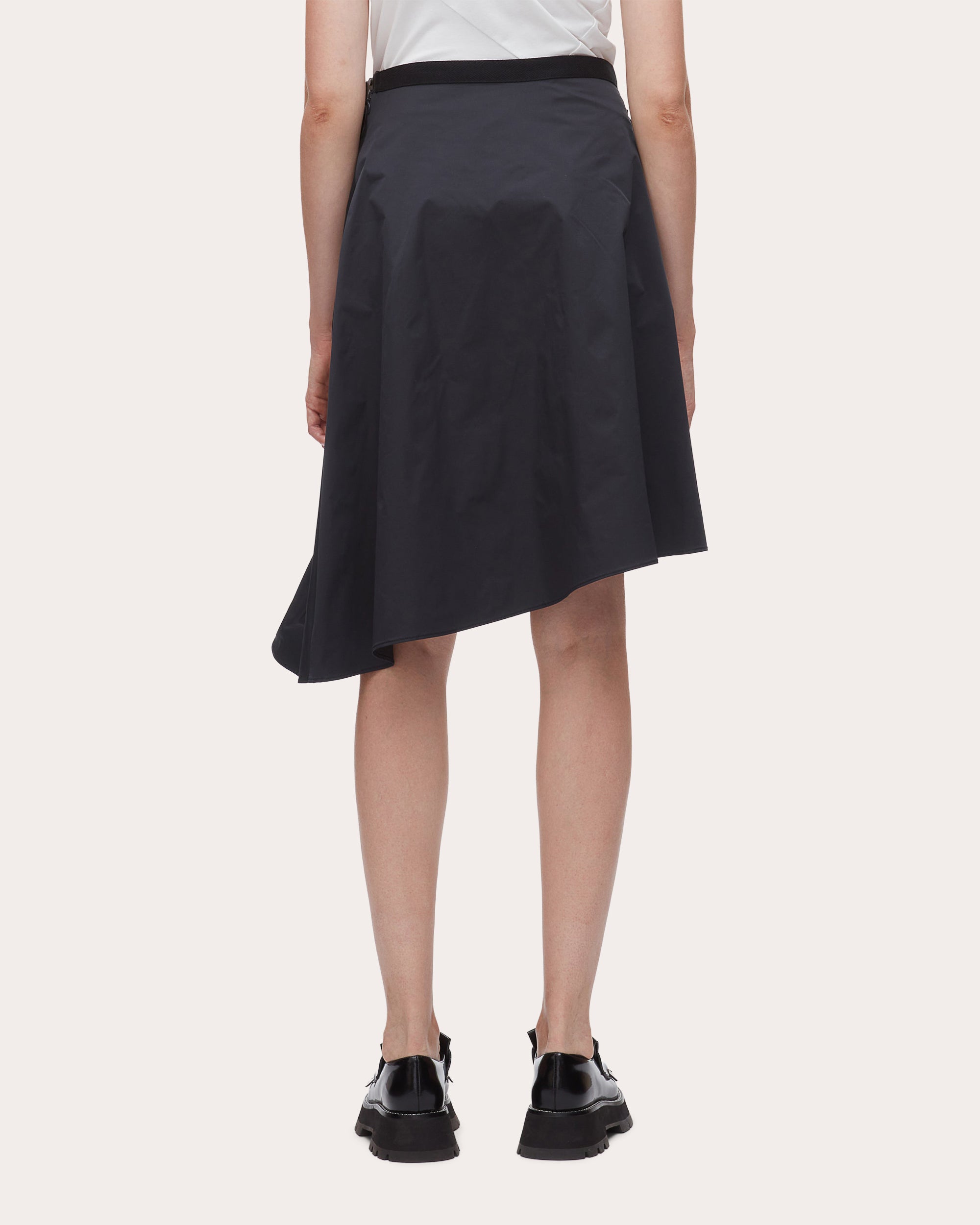 Ripstop Shirred Asymmetric Skirt