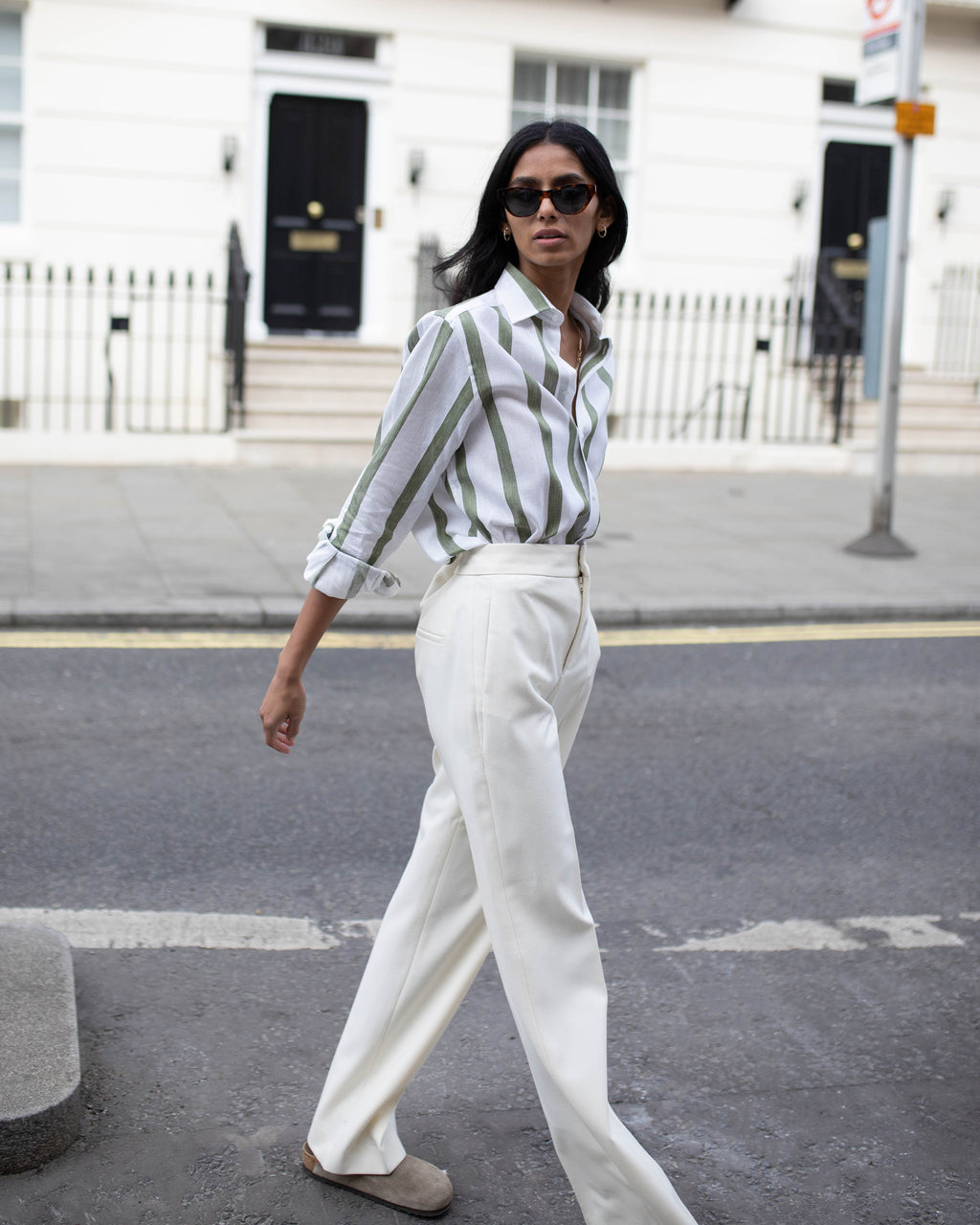 The Boyfriend Stripe Linen Cotton Shirt