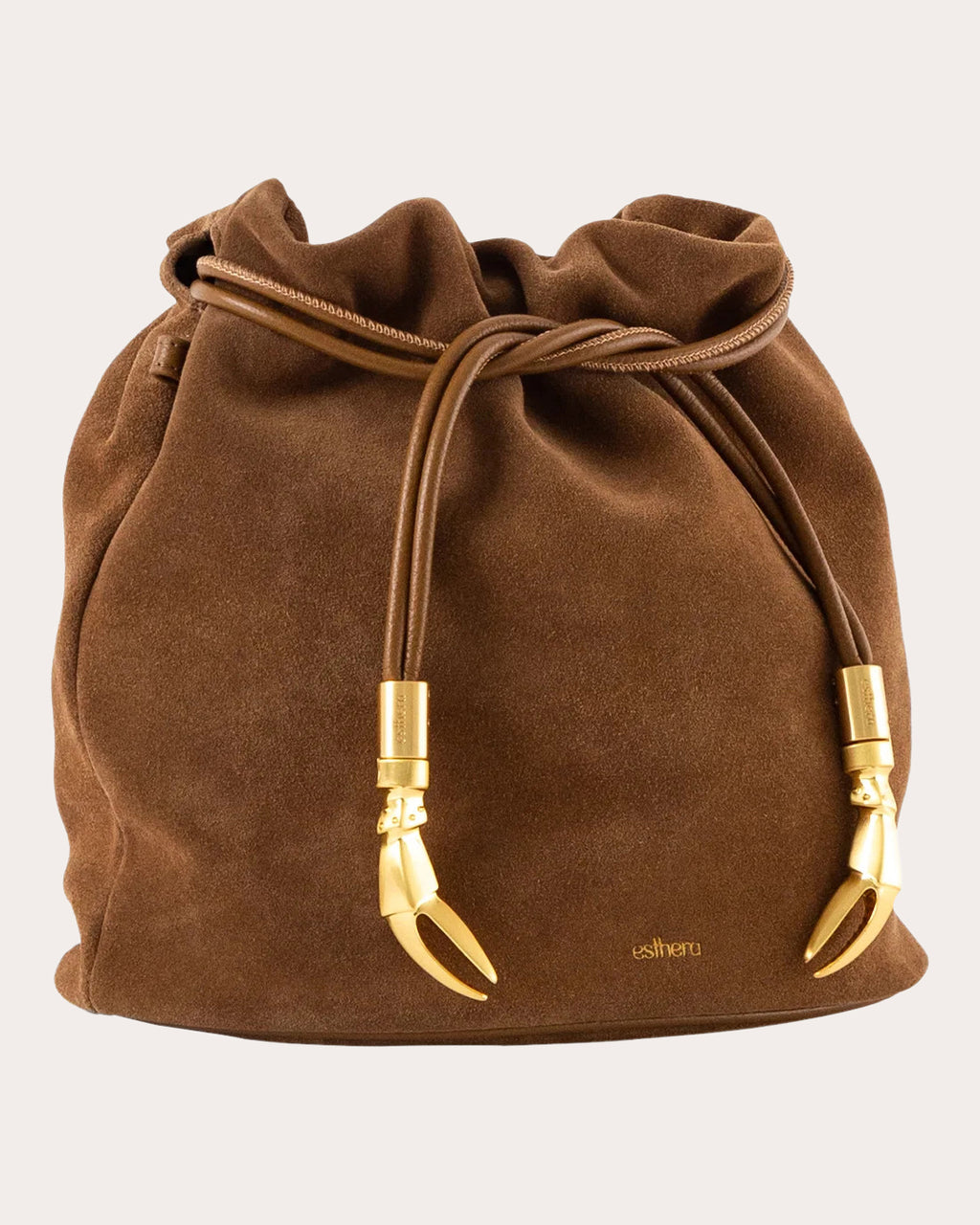 Crab Claw Suede Pouch Bag