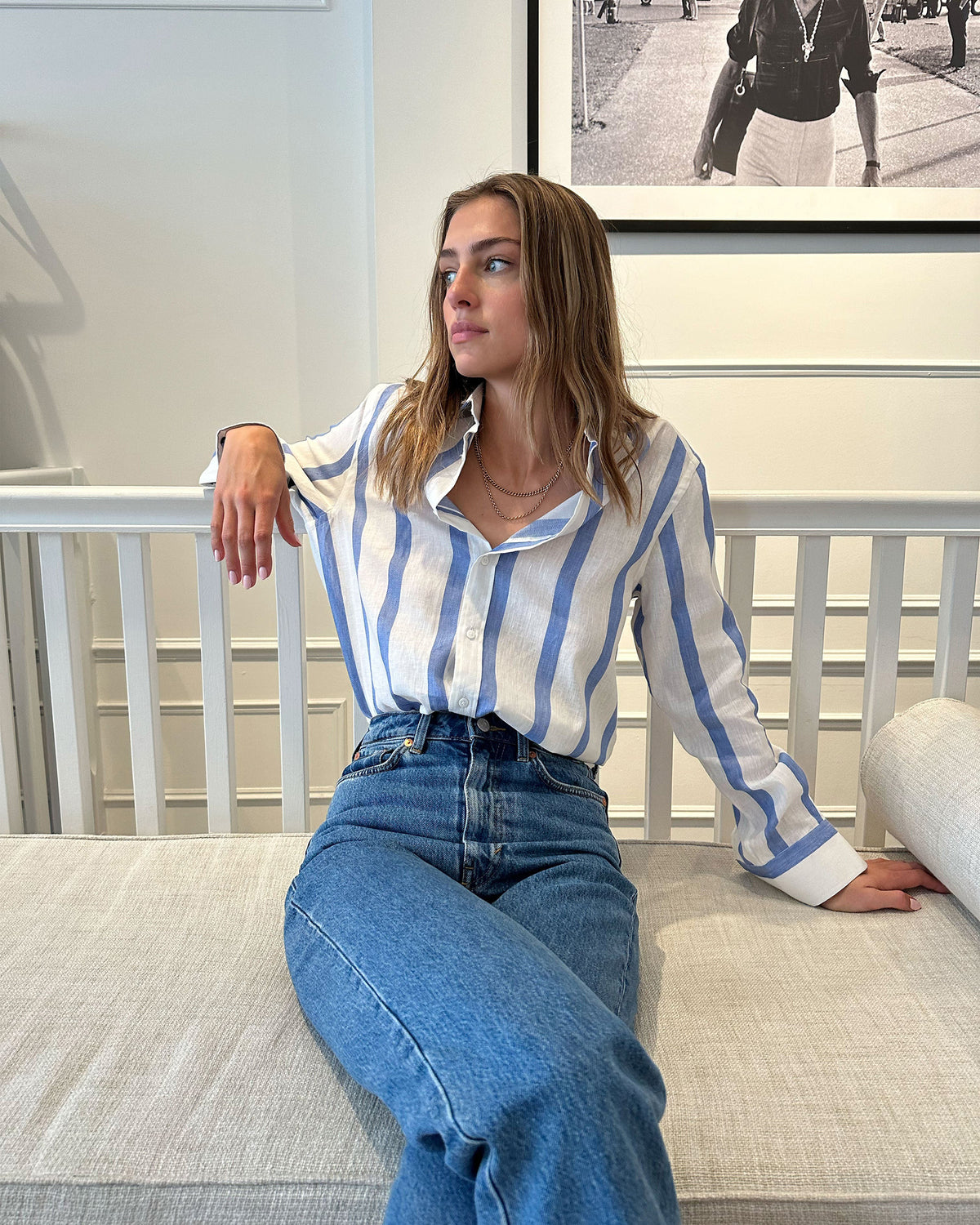 The Boyfriend Stripe Linen Cotton Shirt