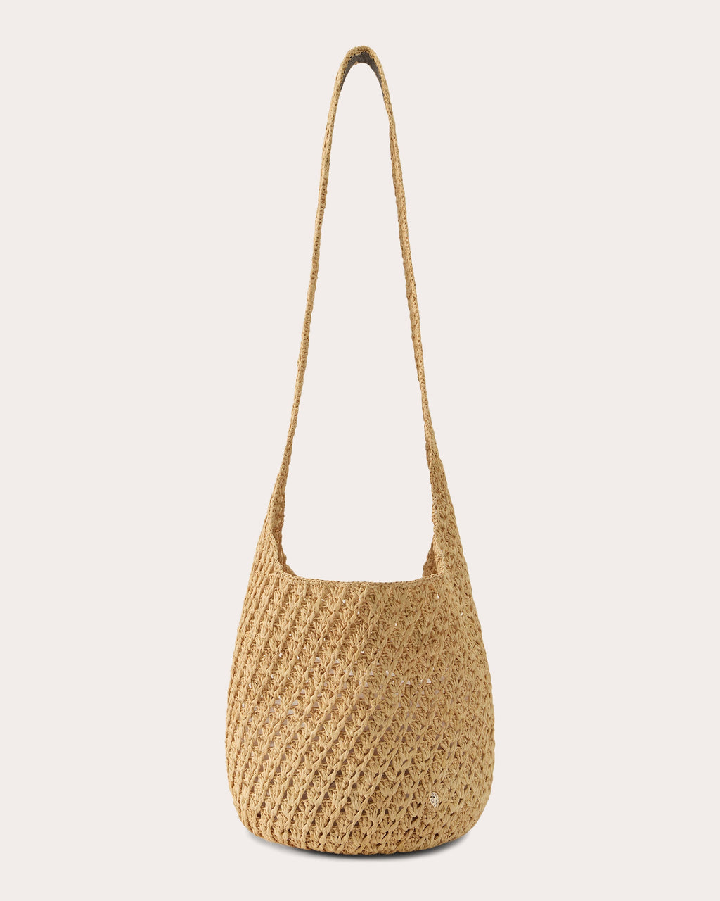 Lani Crocheted Raffia Small Drawstring Sac Bag
