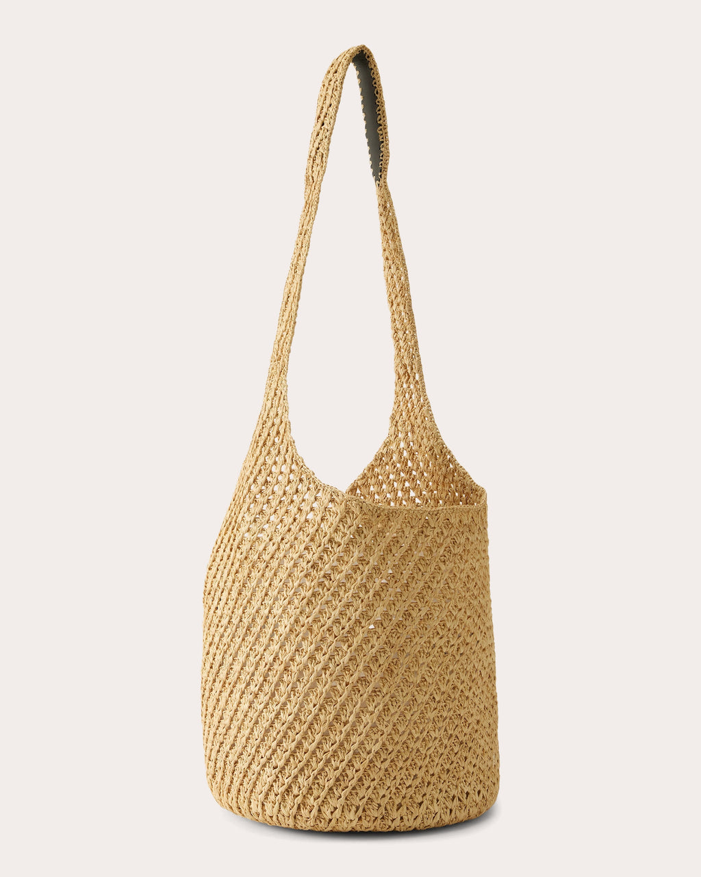 Lani Crocheted Raffia Drawstring Sac Bag