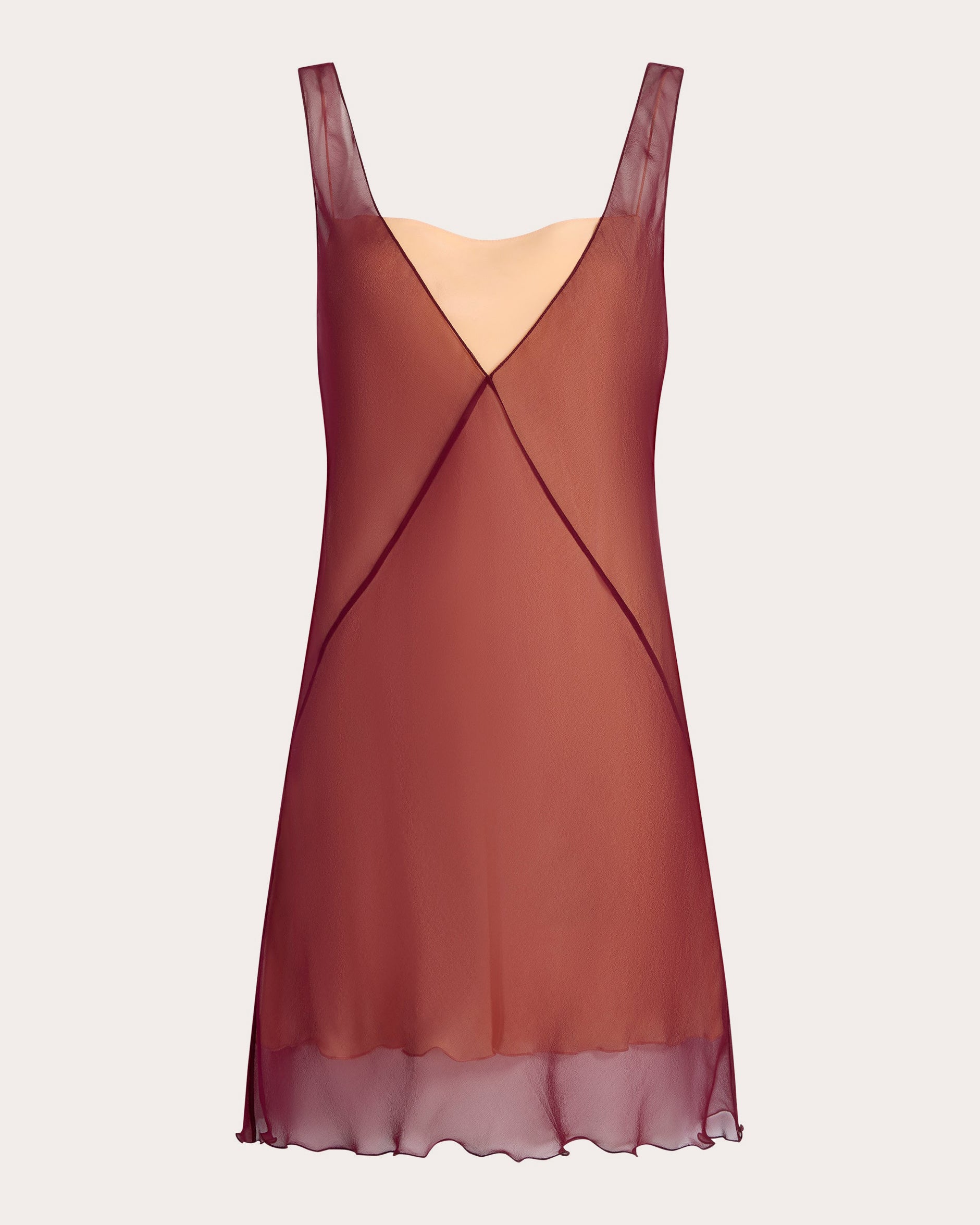 Sheer Silk Chiffon Layered Slip Dress | Olivela