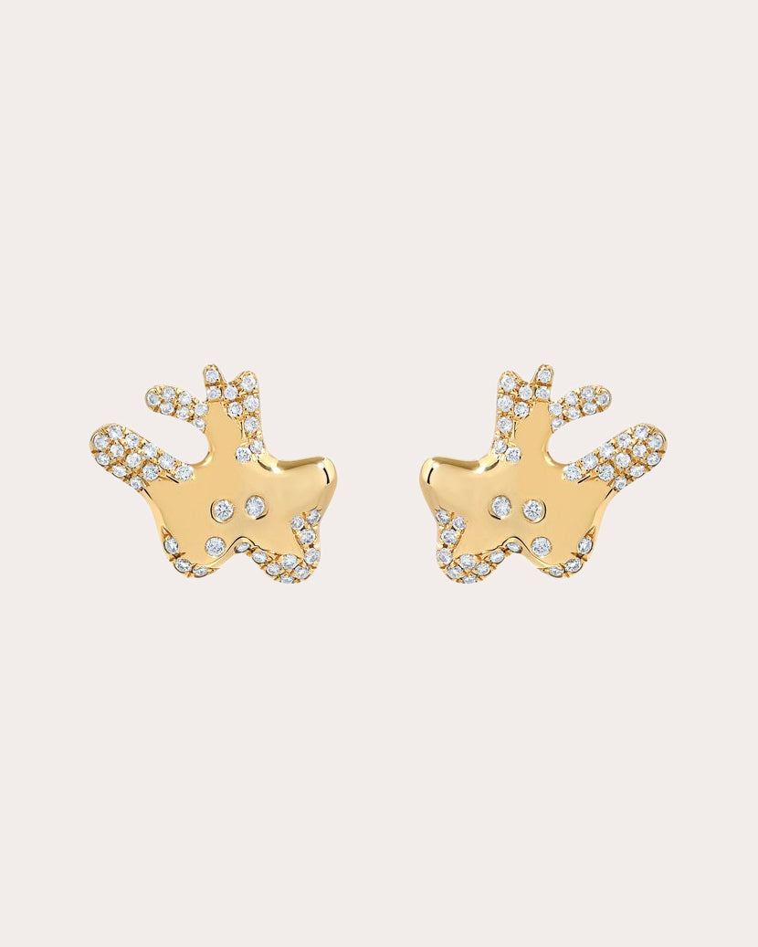 Arcadia Atoll 18K Gold Diamond Pavé Stud Earrings