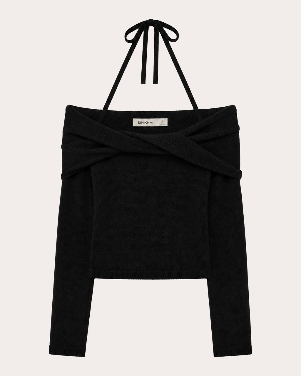 Cambria Wool Knit Off-Shoulder Halter Top