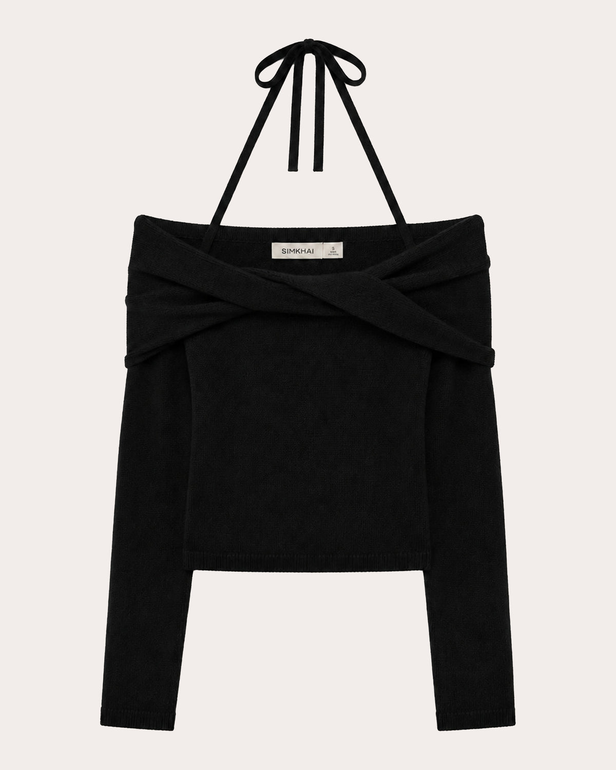 Cambria Wool Knit Off-Shoulder Halter Top