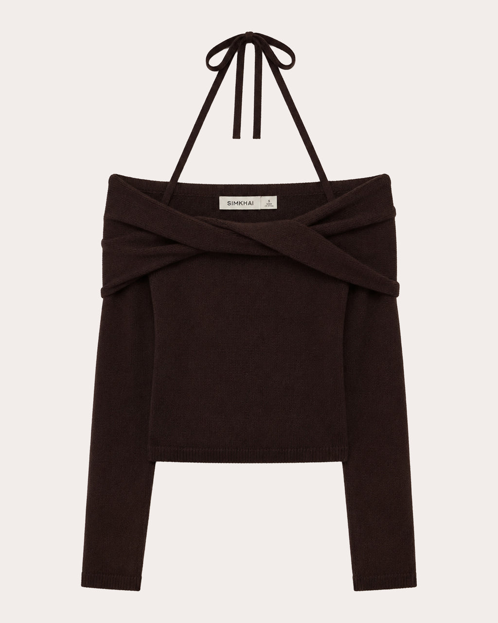 Cambria Wool Knit Off-Shoulder Halter Top