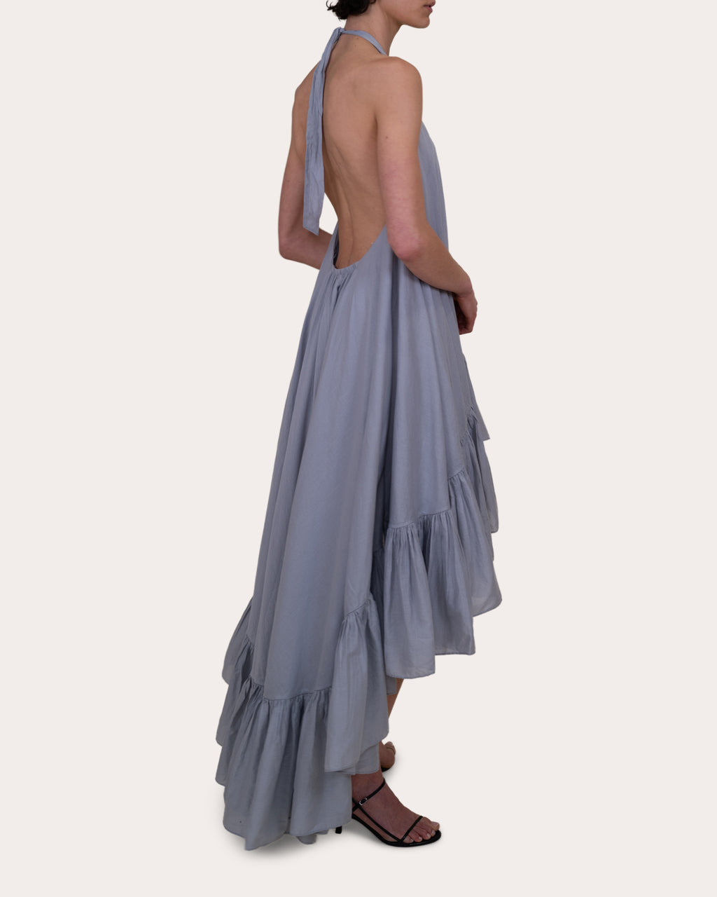 Hannah Cotton Voile Ruffle High-Low Dress