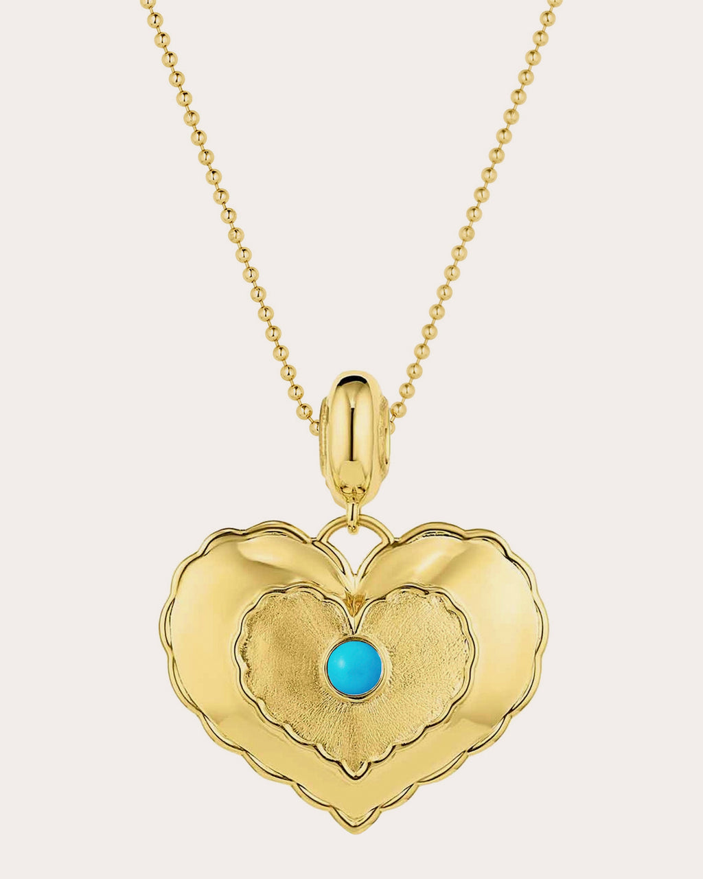 Turquoise & Diamond So Wavy Reversible Heart Pendant Necklace