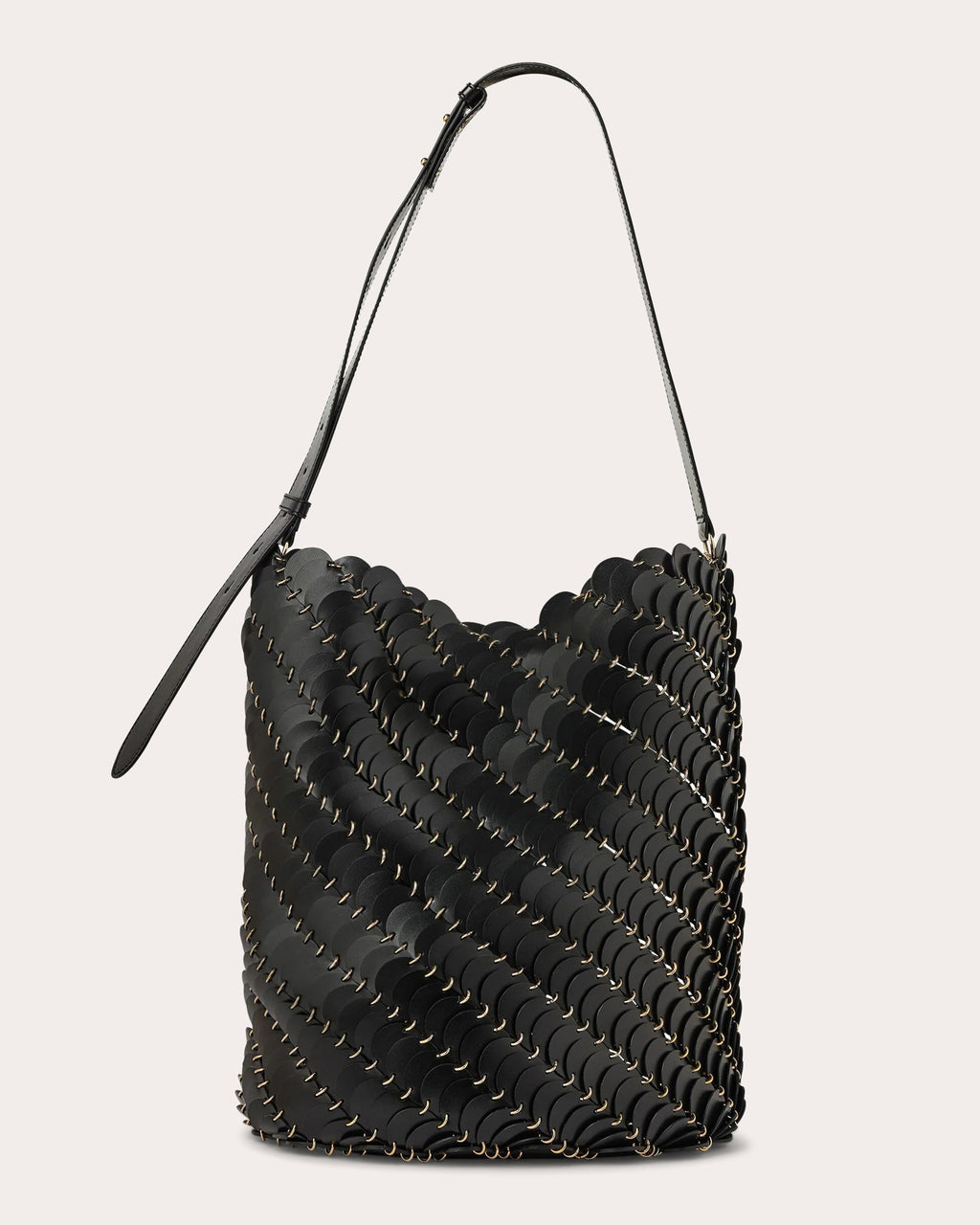 Large Paco Embellished Leather Bucket Bag