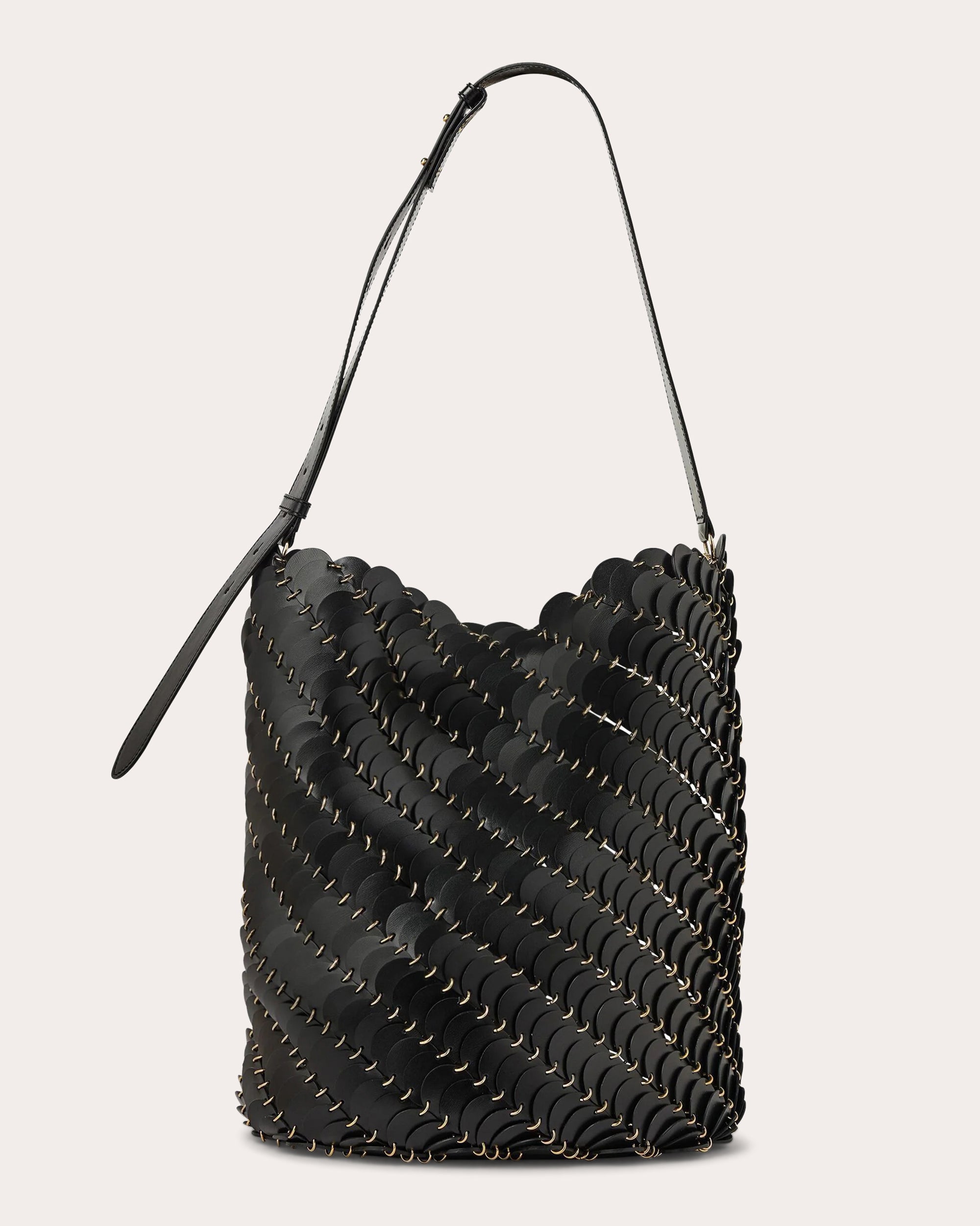 Large Paco Embellished Leather Bucket Bag