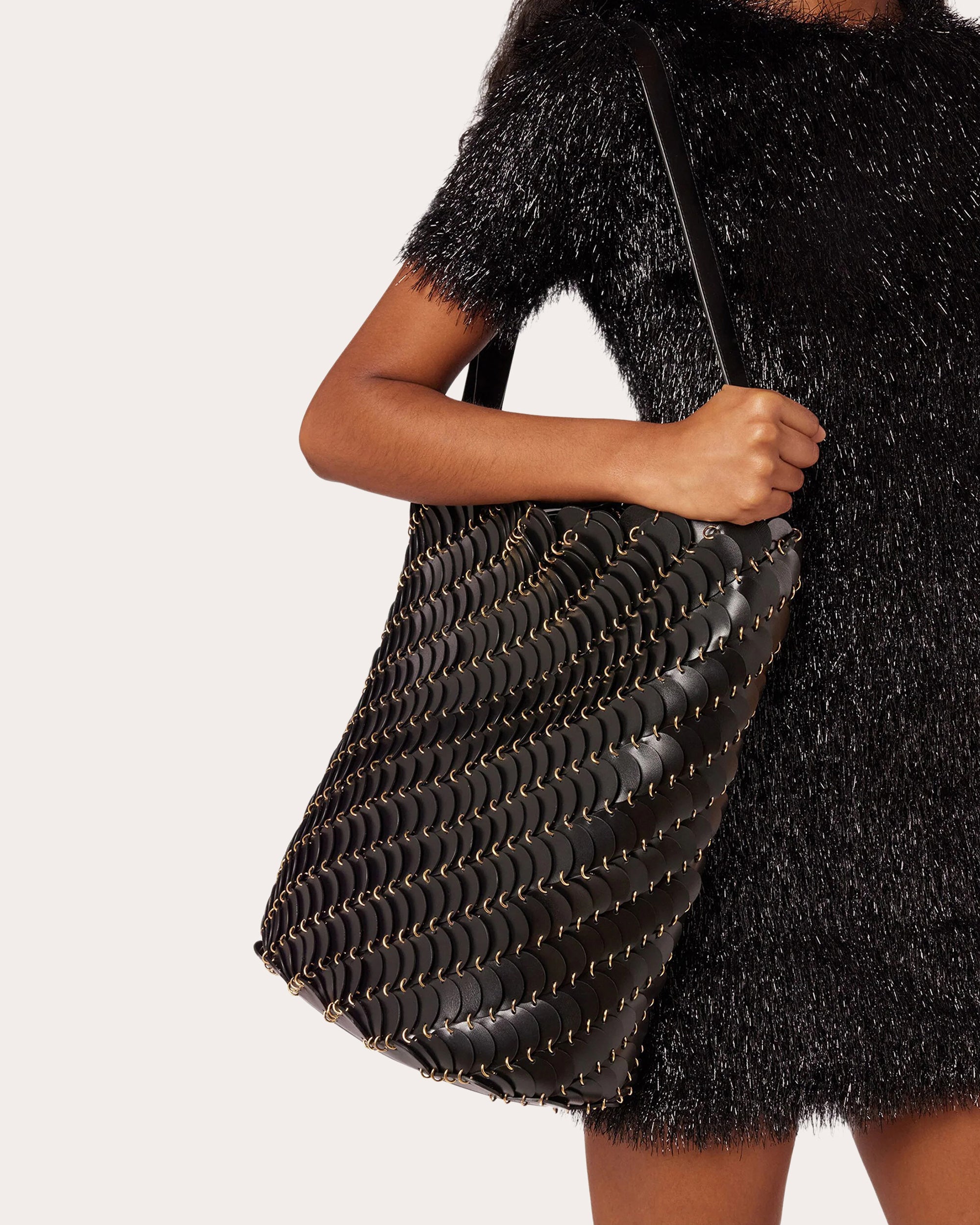 Large Paco Embellished Leather Bucket Bag