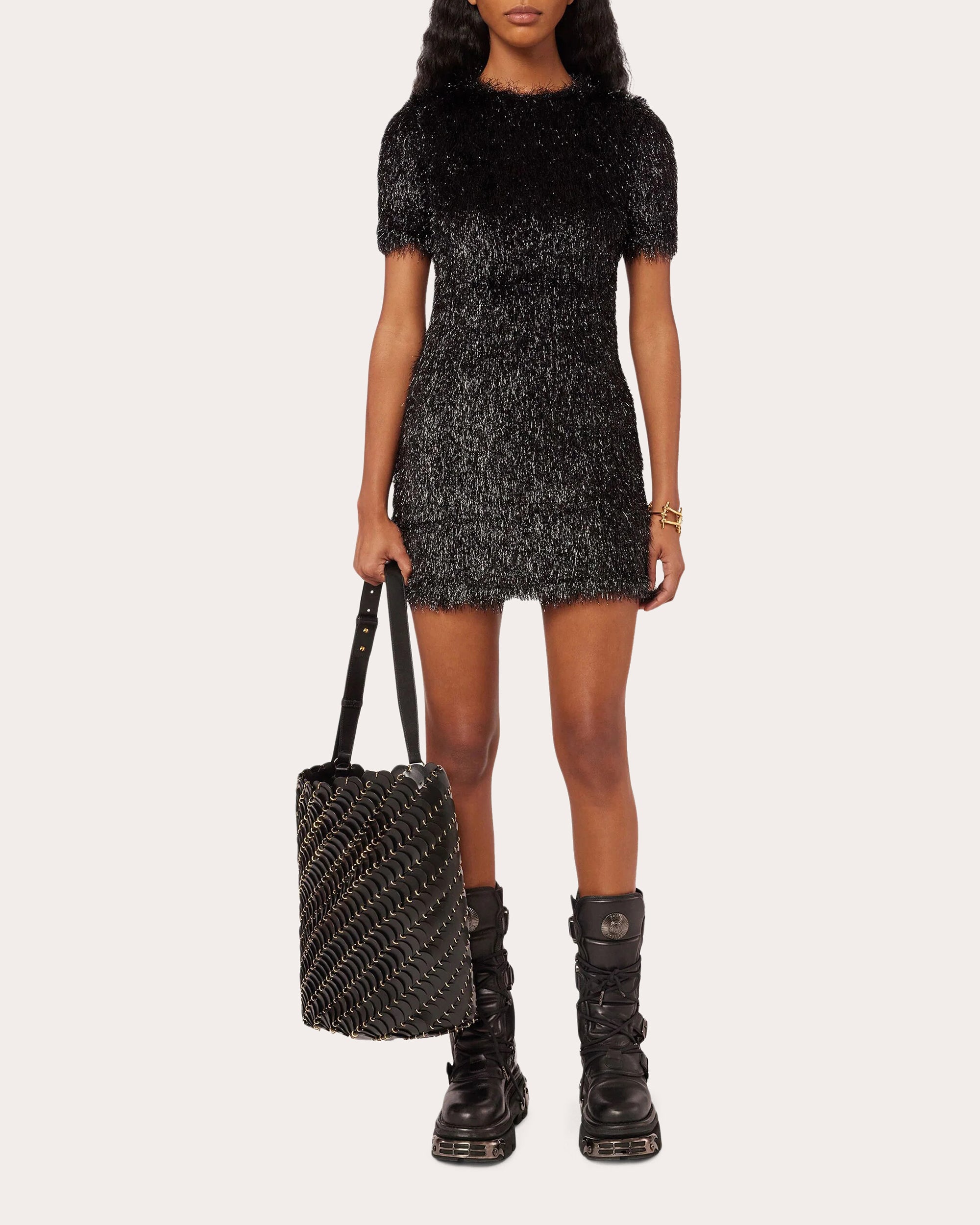 Large Paco Embellished Leather Bucket Bag