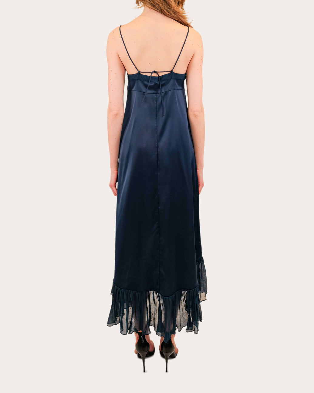 Azeeza Women's Layla Satin Chiffon A-Line Midi Dress - Blue - Gowns Azeeza Women's Layla Satin Chiffon A-Line Midi Dress - Blue - Gowns