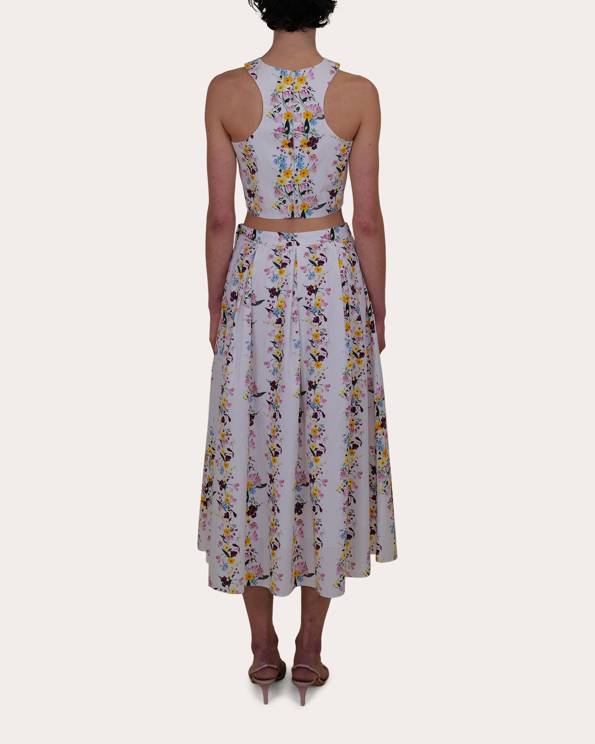 Lina Floral Cotton Poplin Crop Top