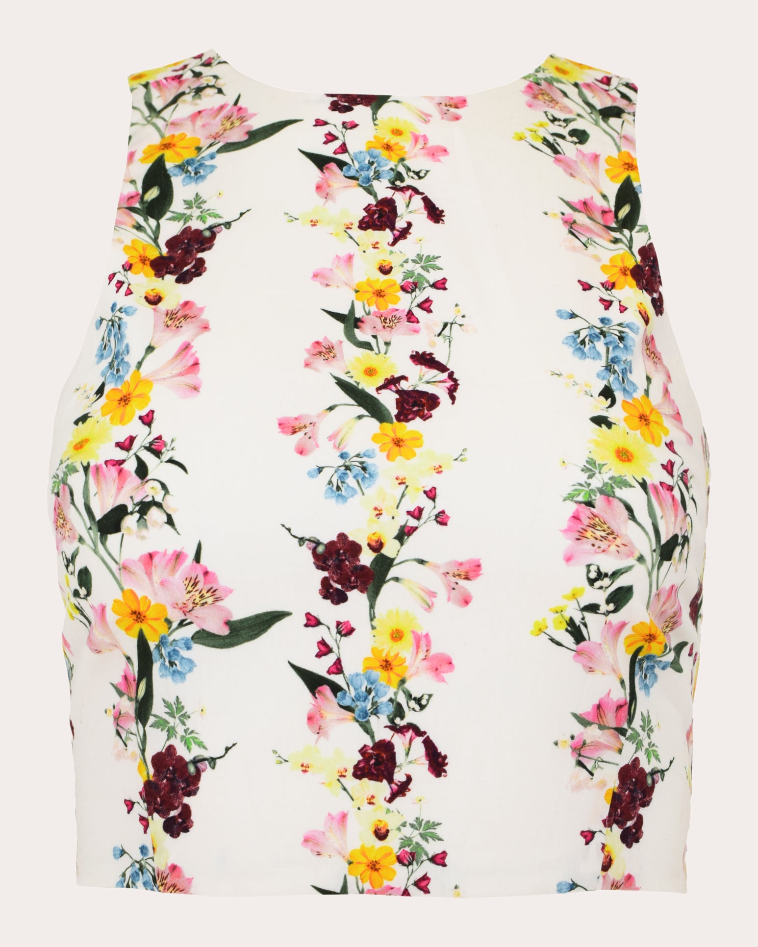 Lina Floral Cotton Poplin Crop Top