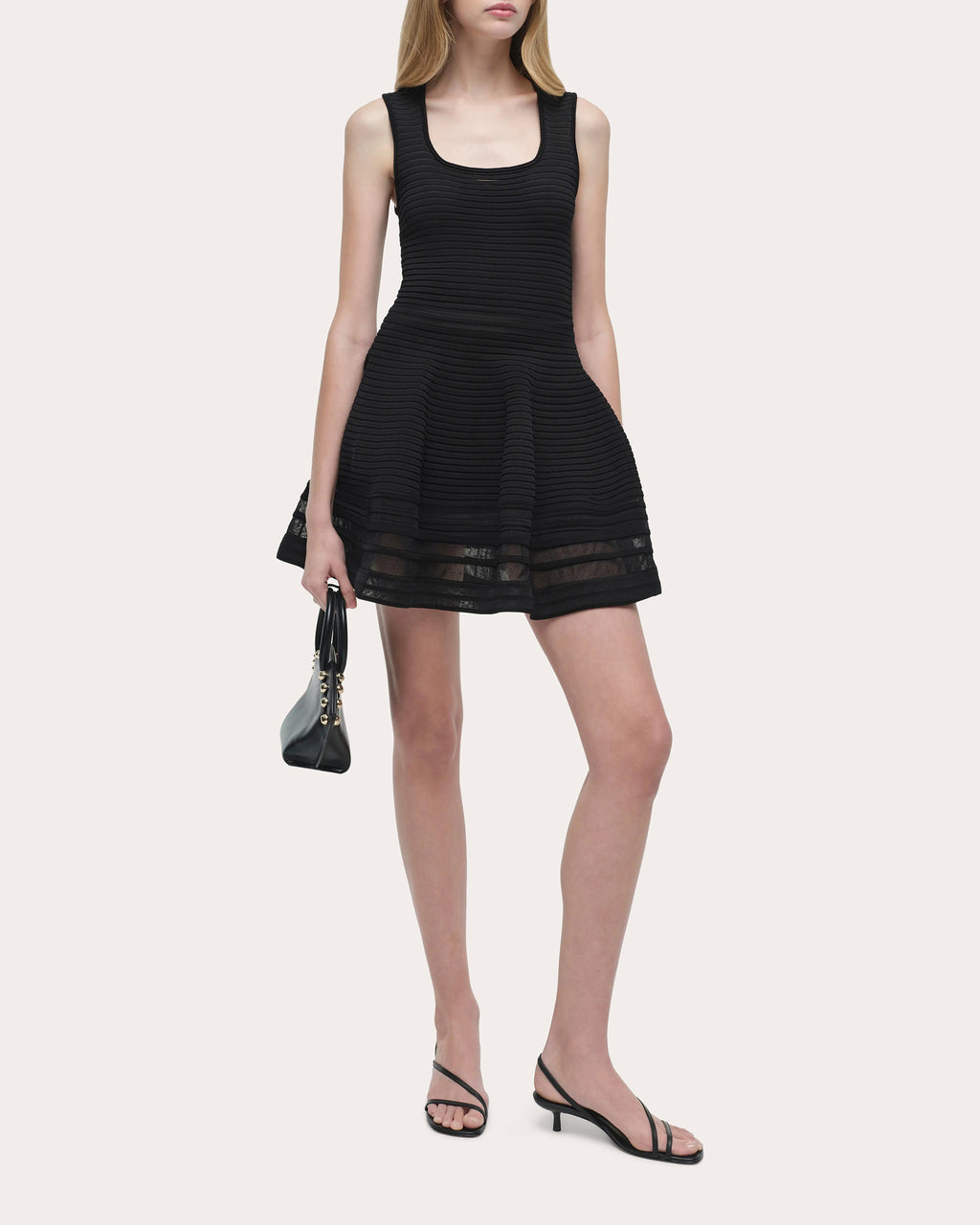 Lottie Ribbed Illusion Knit Mini Dress