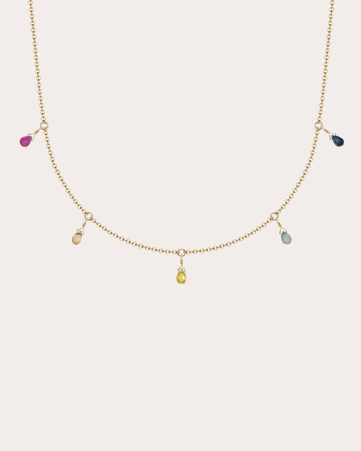 Rainbow Sapphire Luna Necklace