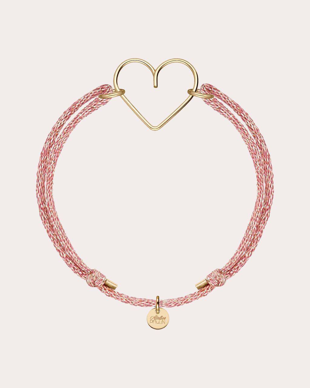 Heart Charm Lurex Cord Bracelet