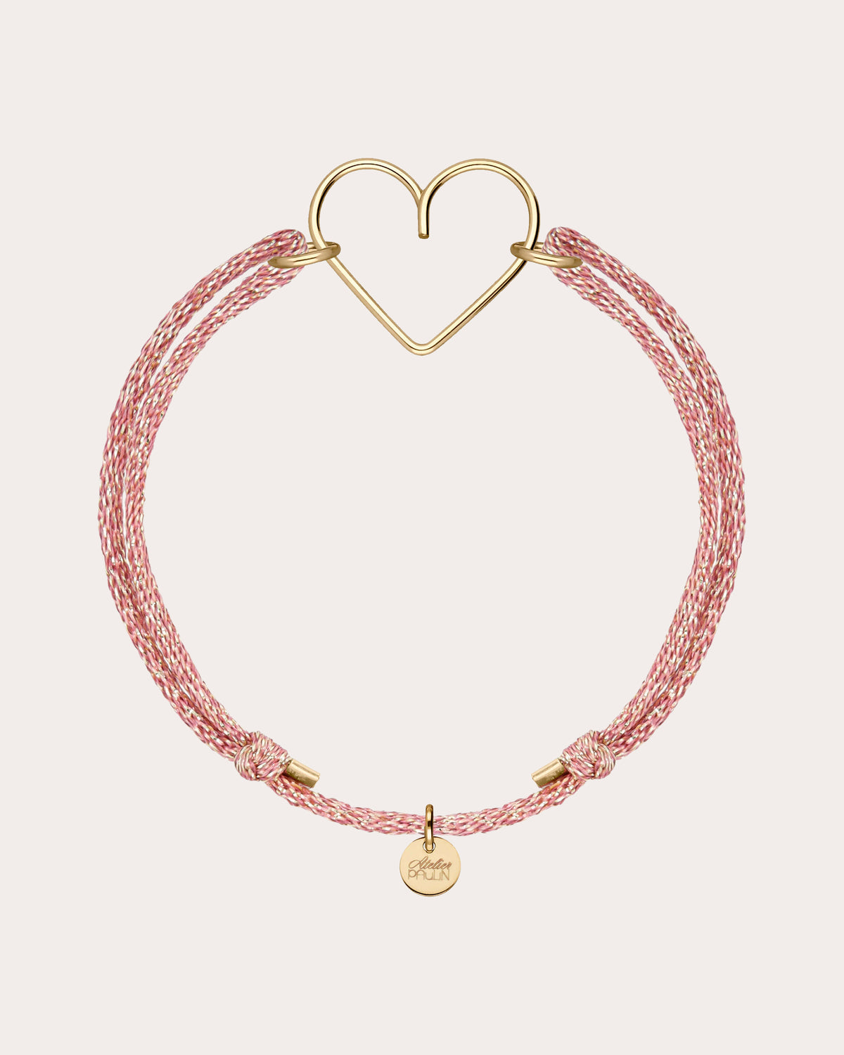Heart Charm Lurex Cord Bracelet