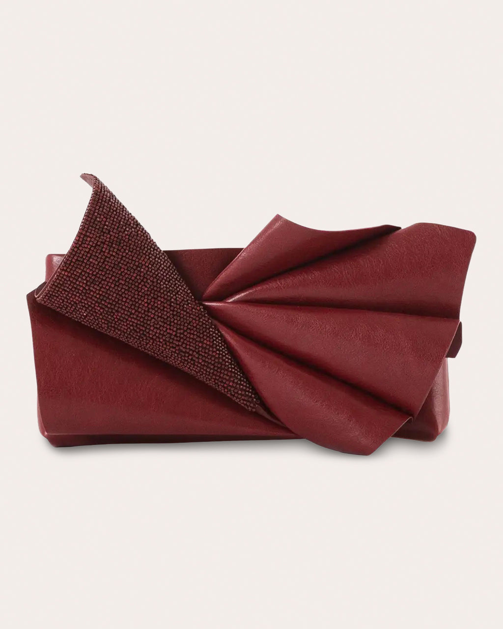 Midnight Bloom Beaded Leather Clutch