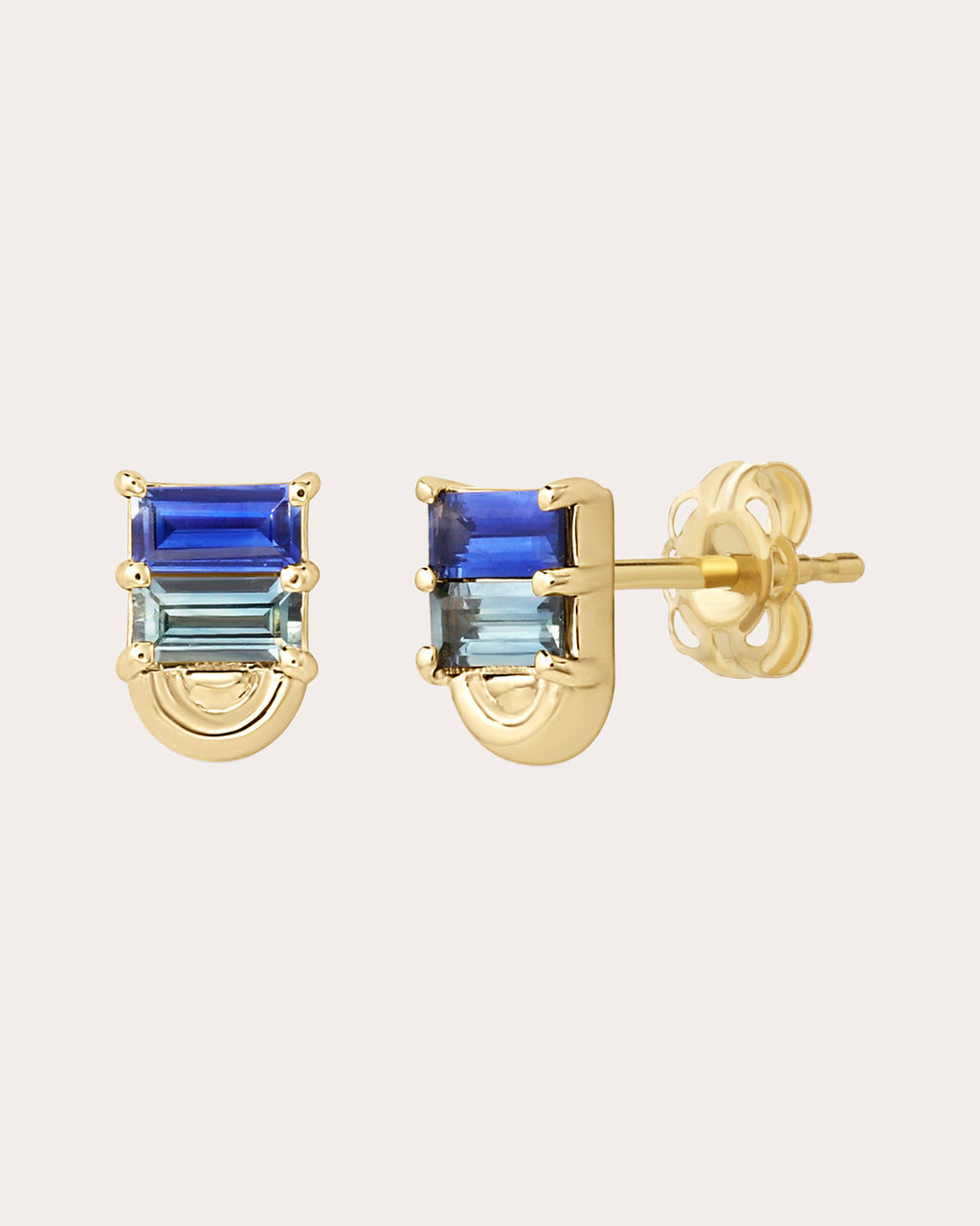 Sapphire & 14k Gold Revival Mini Deep Sea Stud Earrings
