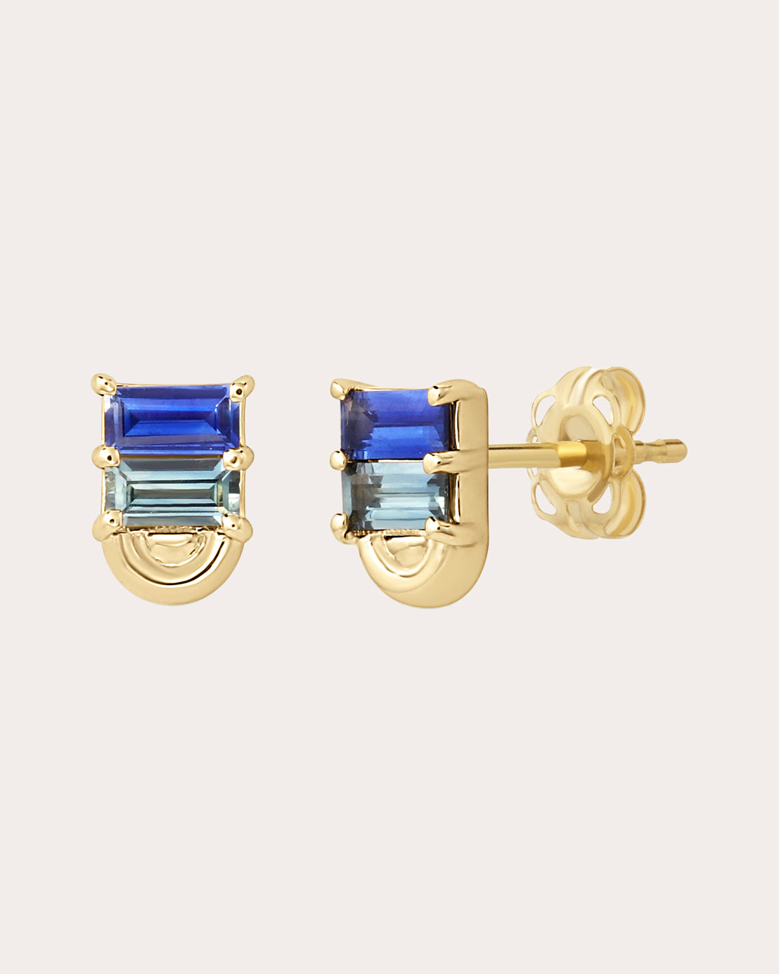 Sapphire & 14k Gold Revival Mini Deep Sea Stud Earrings