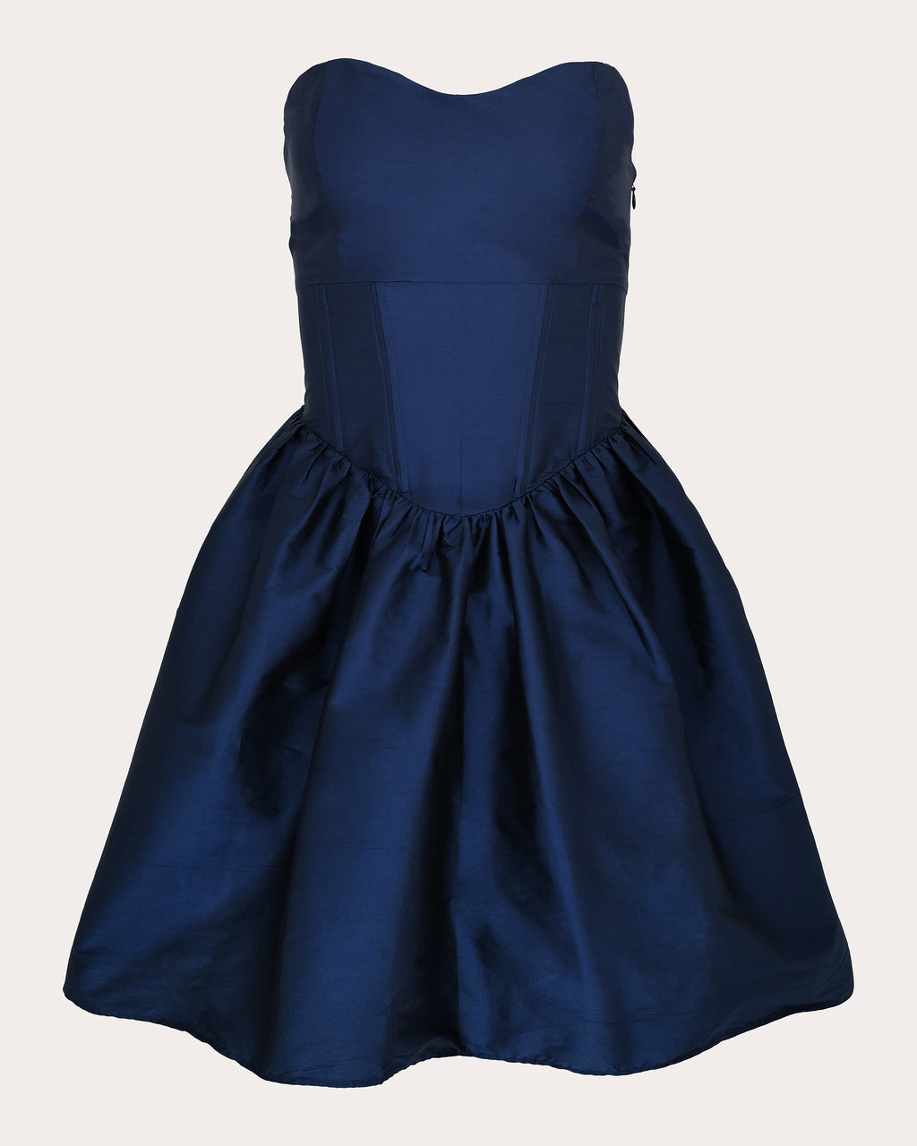 Naina Gathered Taffeta Strapless Mini Dress