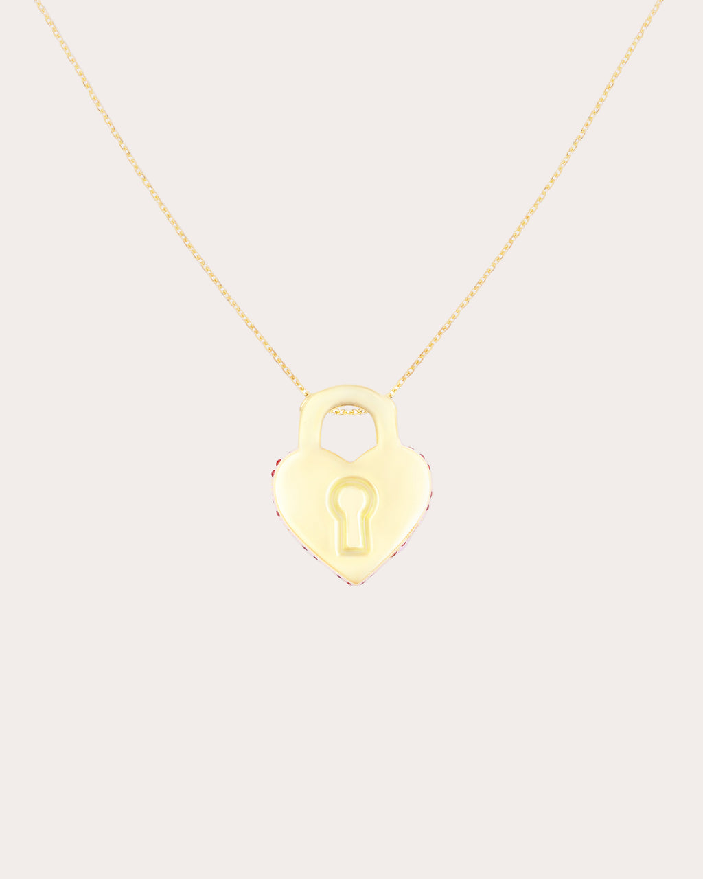 Ruby & Black Diamond 14k Gold Juju Heart Locket Pendant Necklace