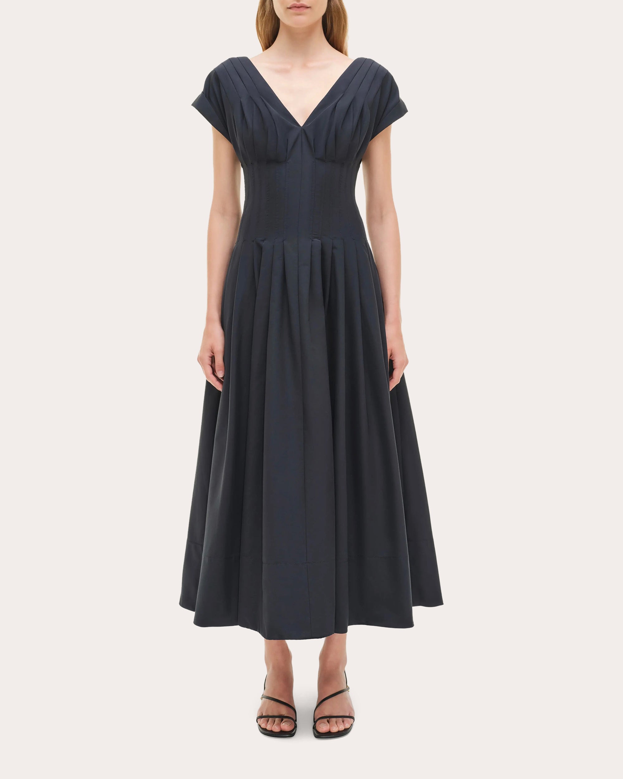 SIMKHAI Women's Nina Pleated Midi-Dress - Midnight